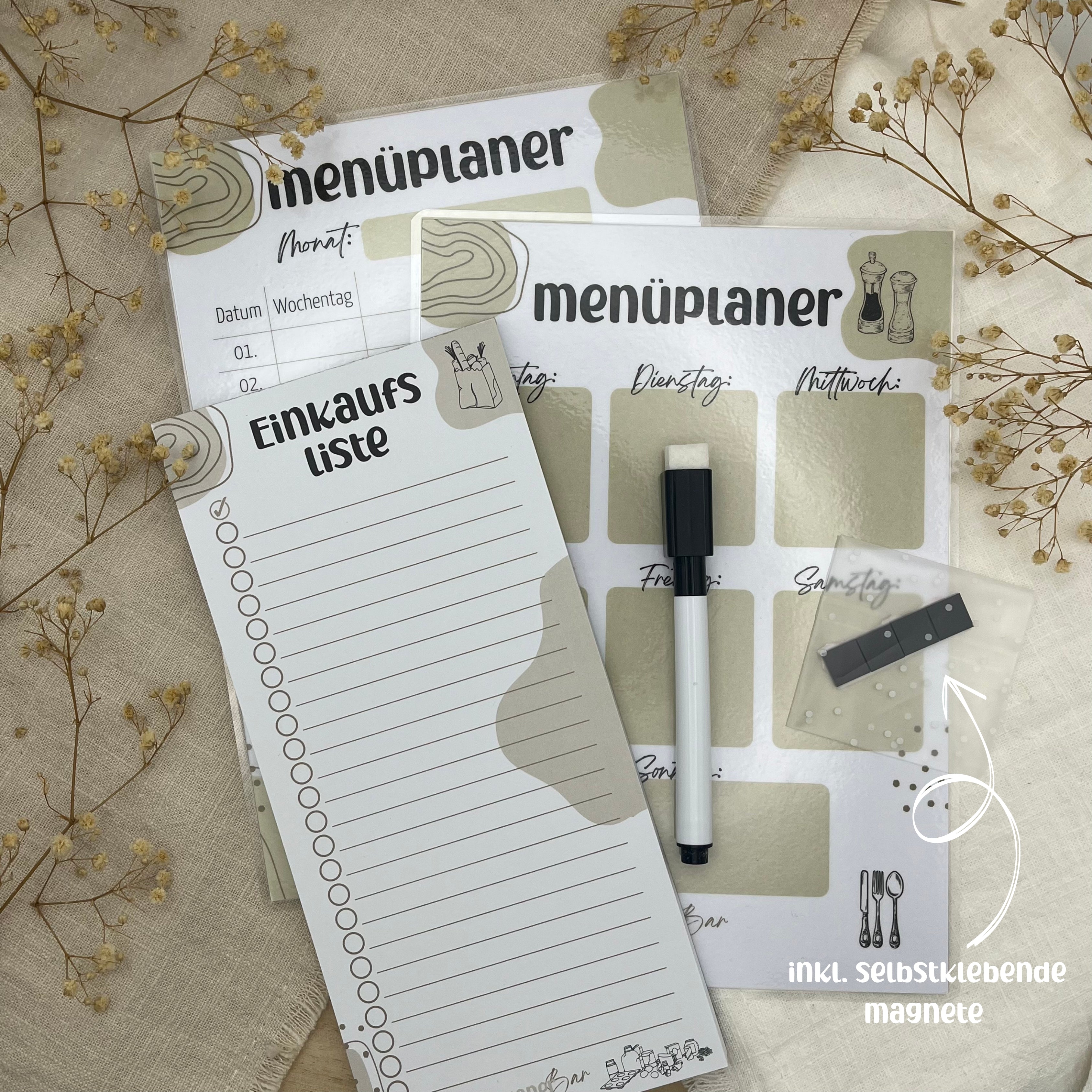 Menüplaner Bundle mit kleiner Einkaufsliste
