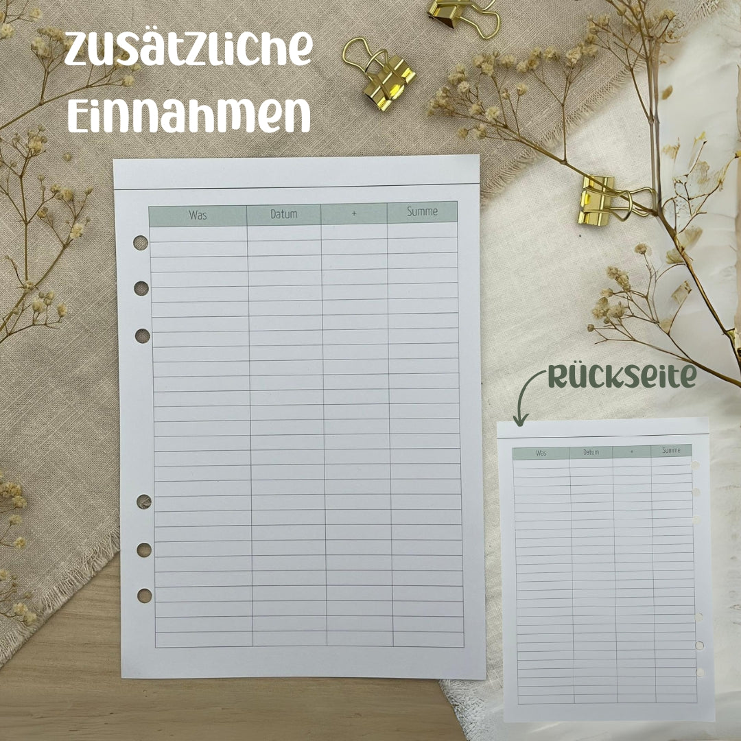 Zusatzeinlagen für den Budgetplaner