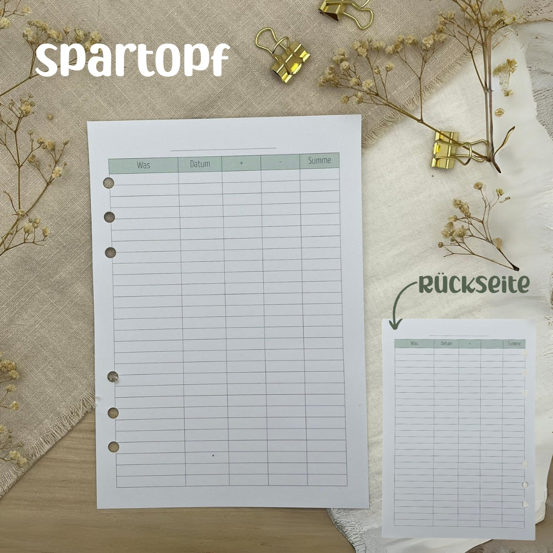 Zusatzeinlagen für den Budgetplaner