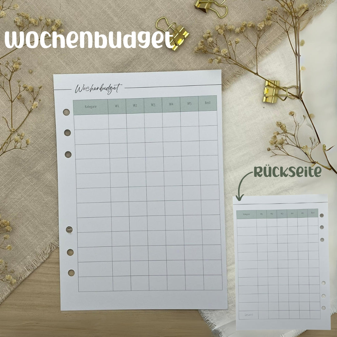 Zusatzeinlagen für den Budgetplaner