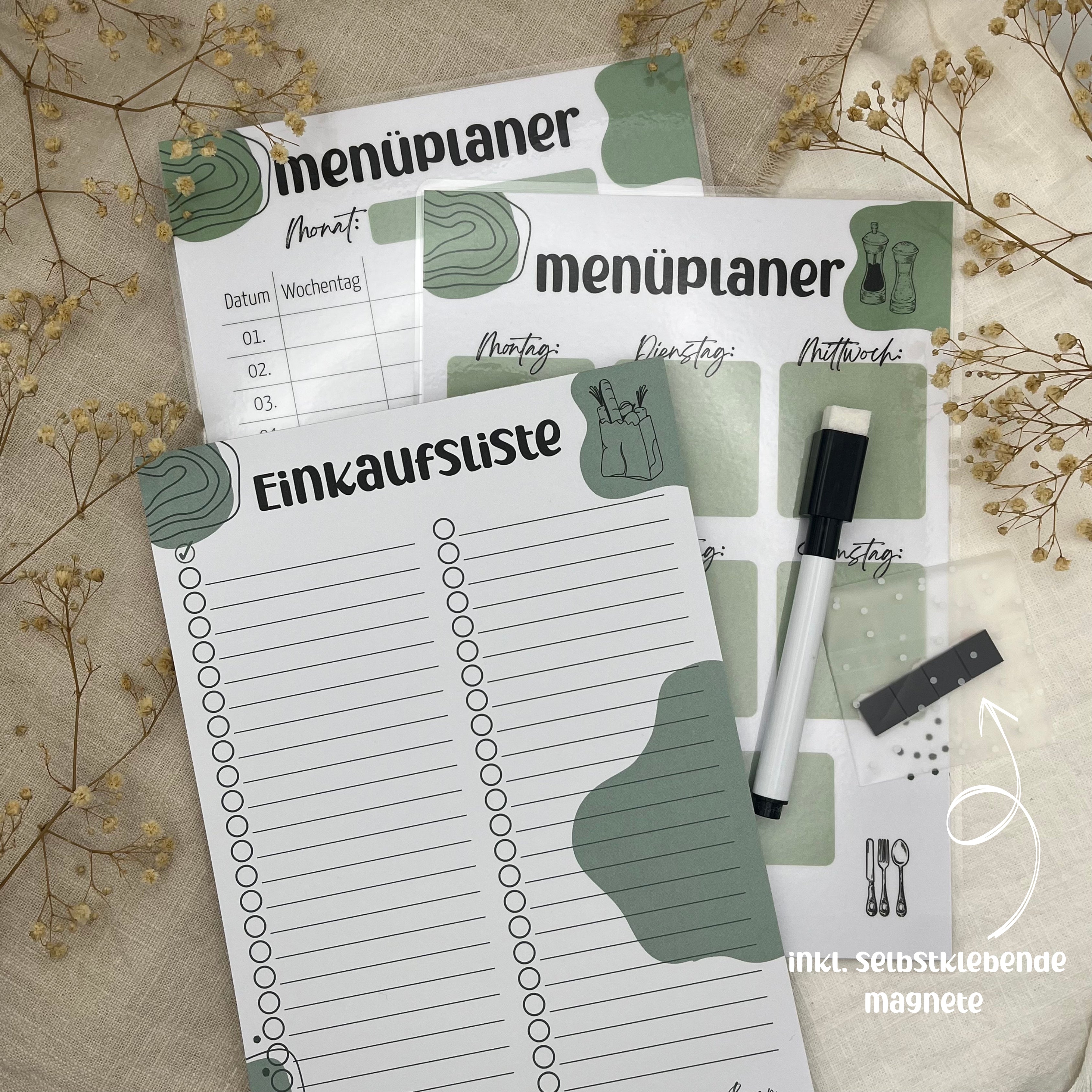 Menüplaner Bundle mit großer Einkaufsliste