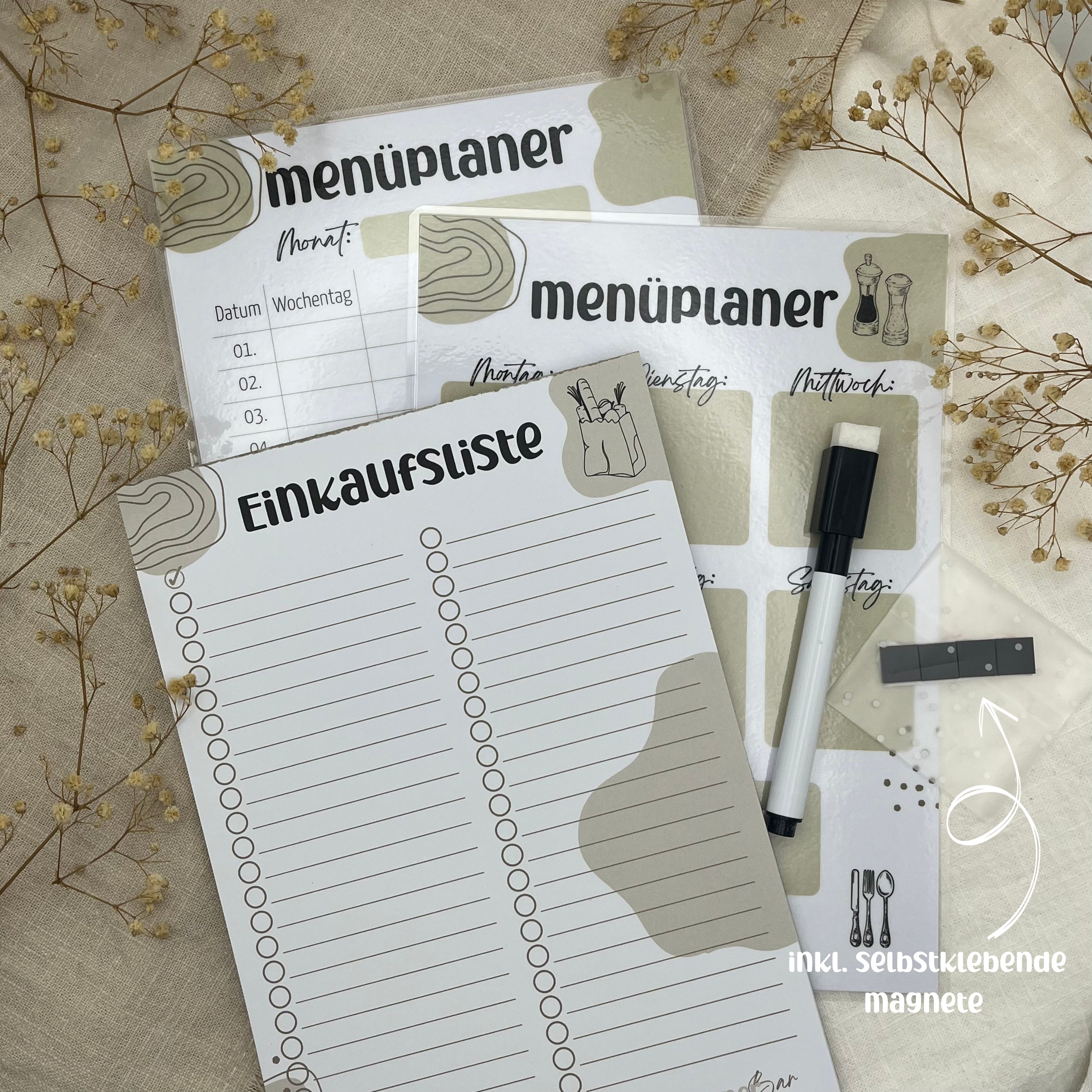 Menüplaner Bundle mit großer Einkaufsliste