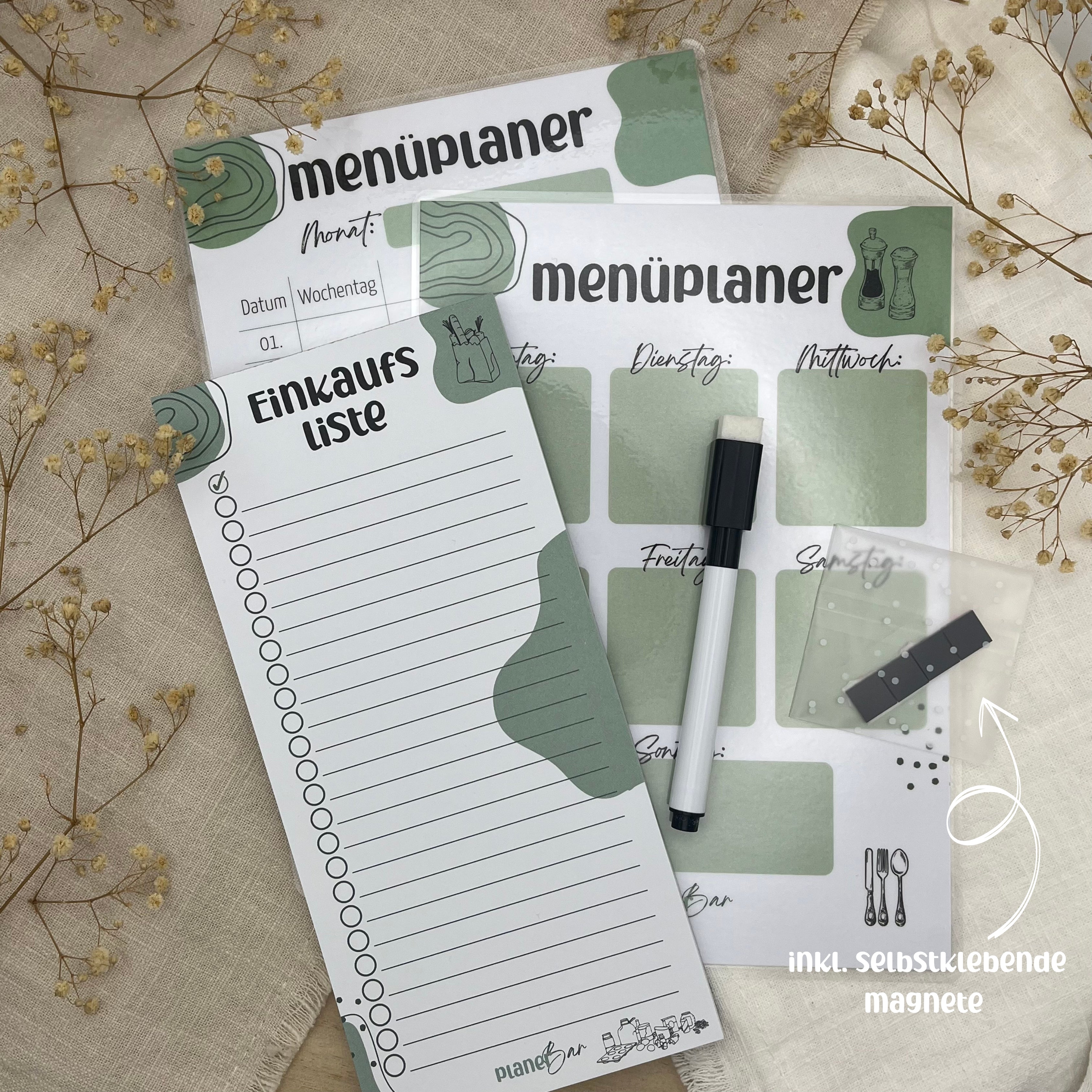 Menüplaner Bundle mit kleiner Einkaufsliste