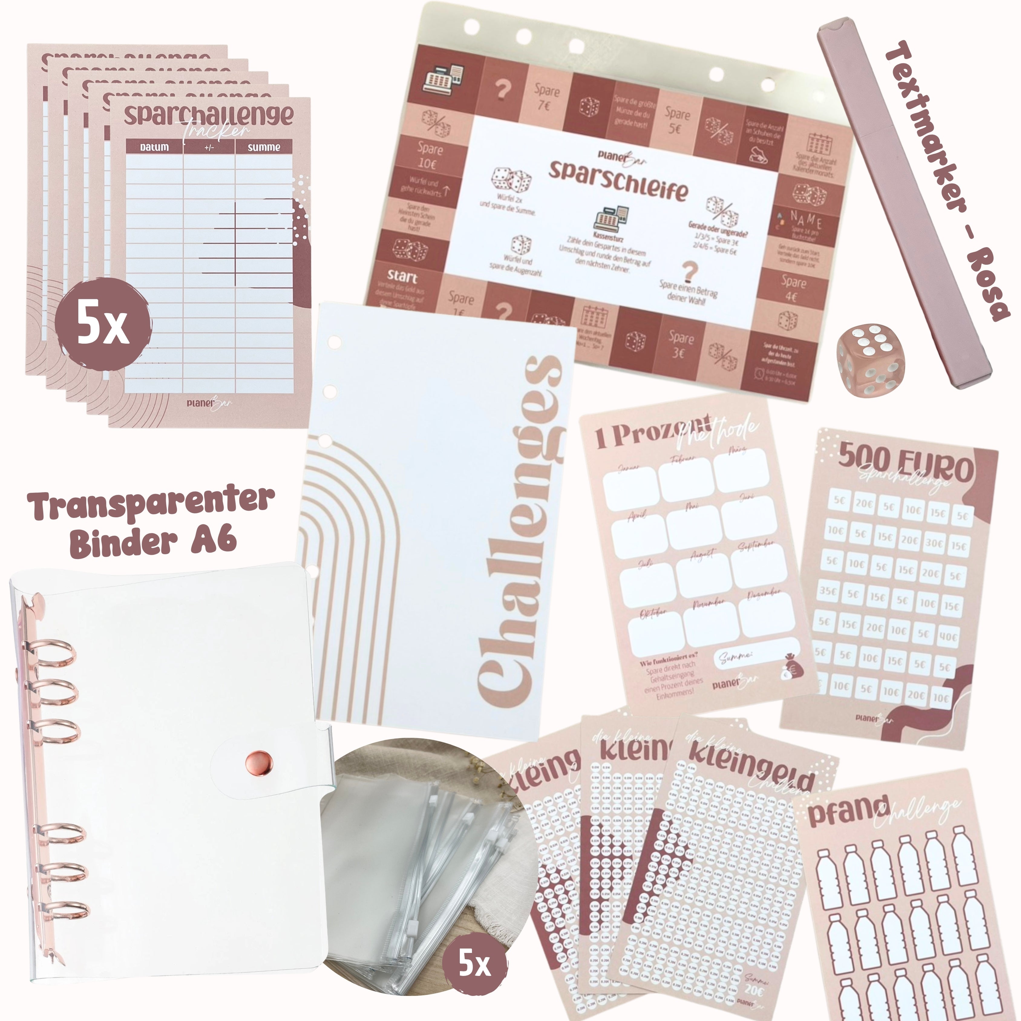 Challenge Binder Set - Rosa (transparenter Binder)