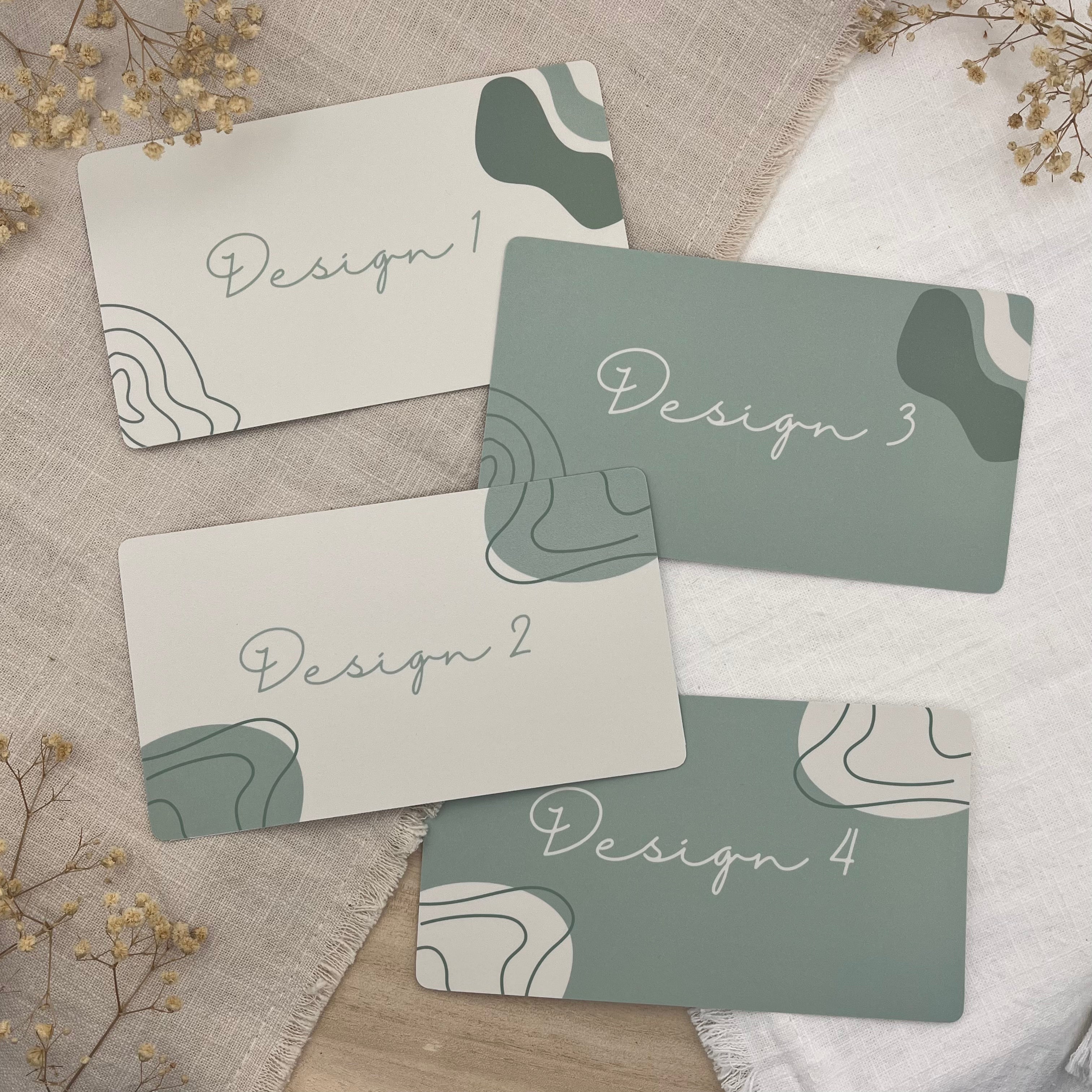 Laminierte Dashboards mit Wunschaufschrift - Muster Grün