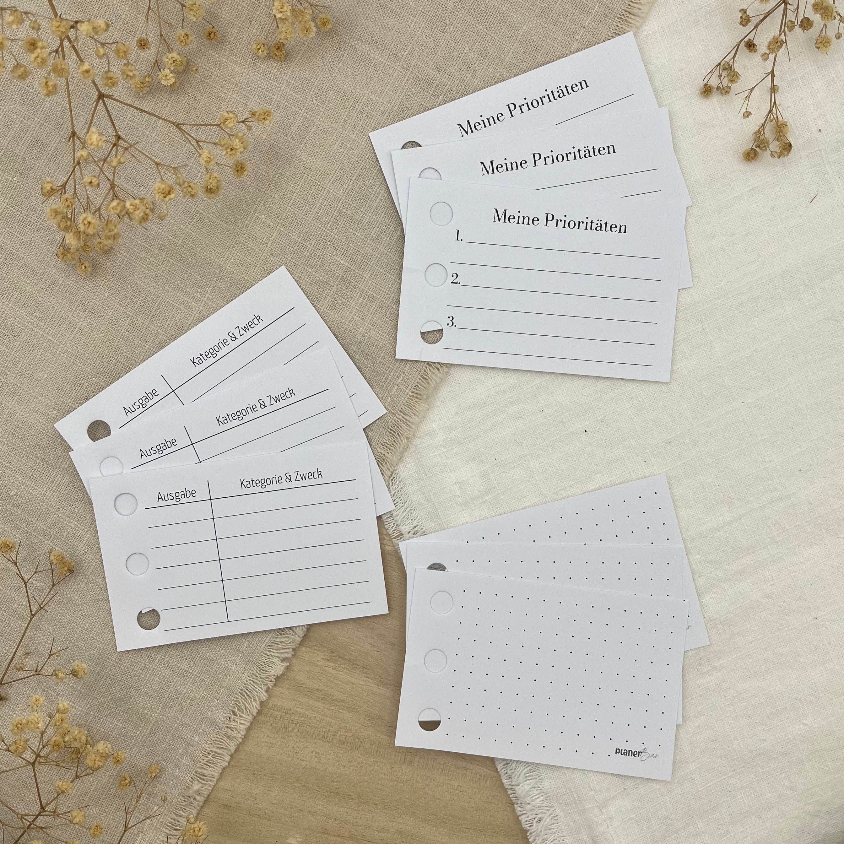 Planner Cards (passend für A5 & A6 Binder)