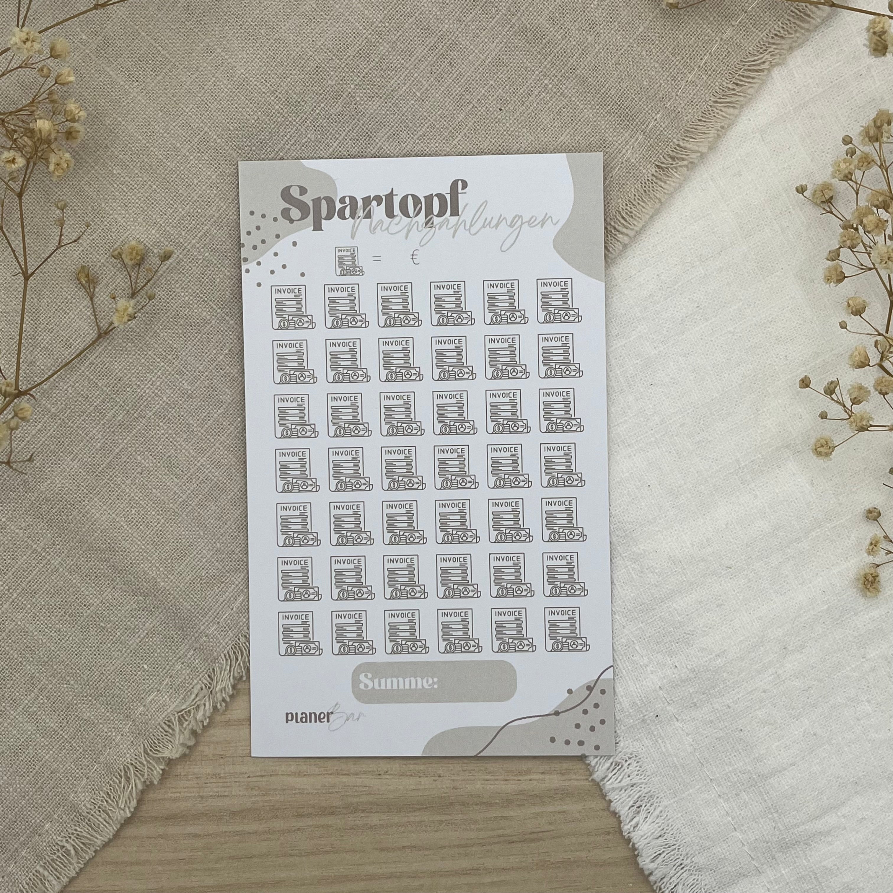 Nachzahlung Spartopf