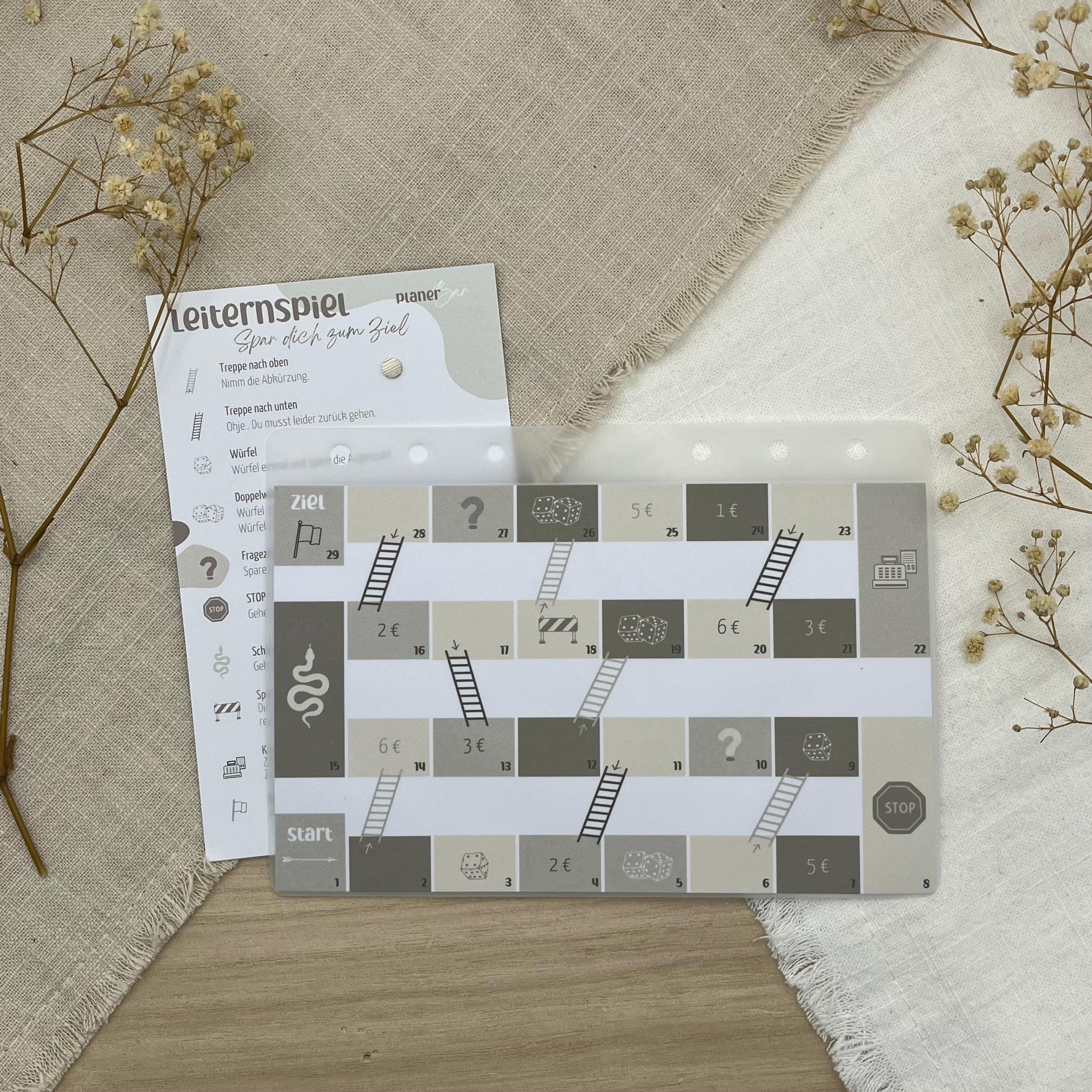 Leiternsparspiel mit Magnet und Anleitung