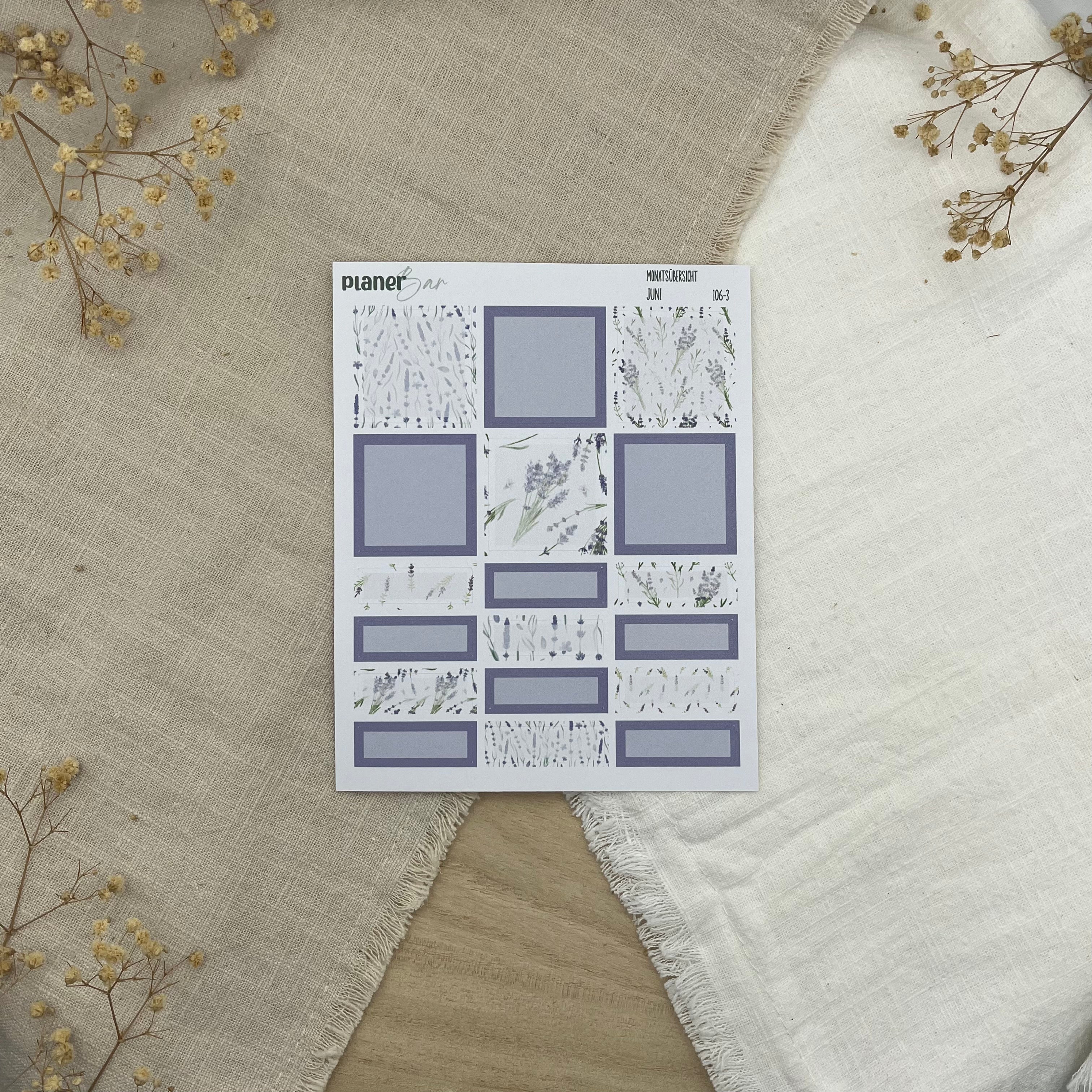 Juni - Lavender Dream- Sticker Sheet Monatsübersicht - Set 106