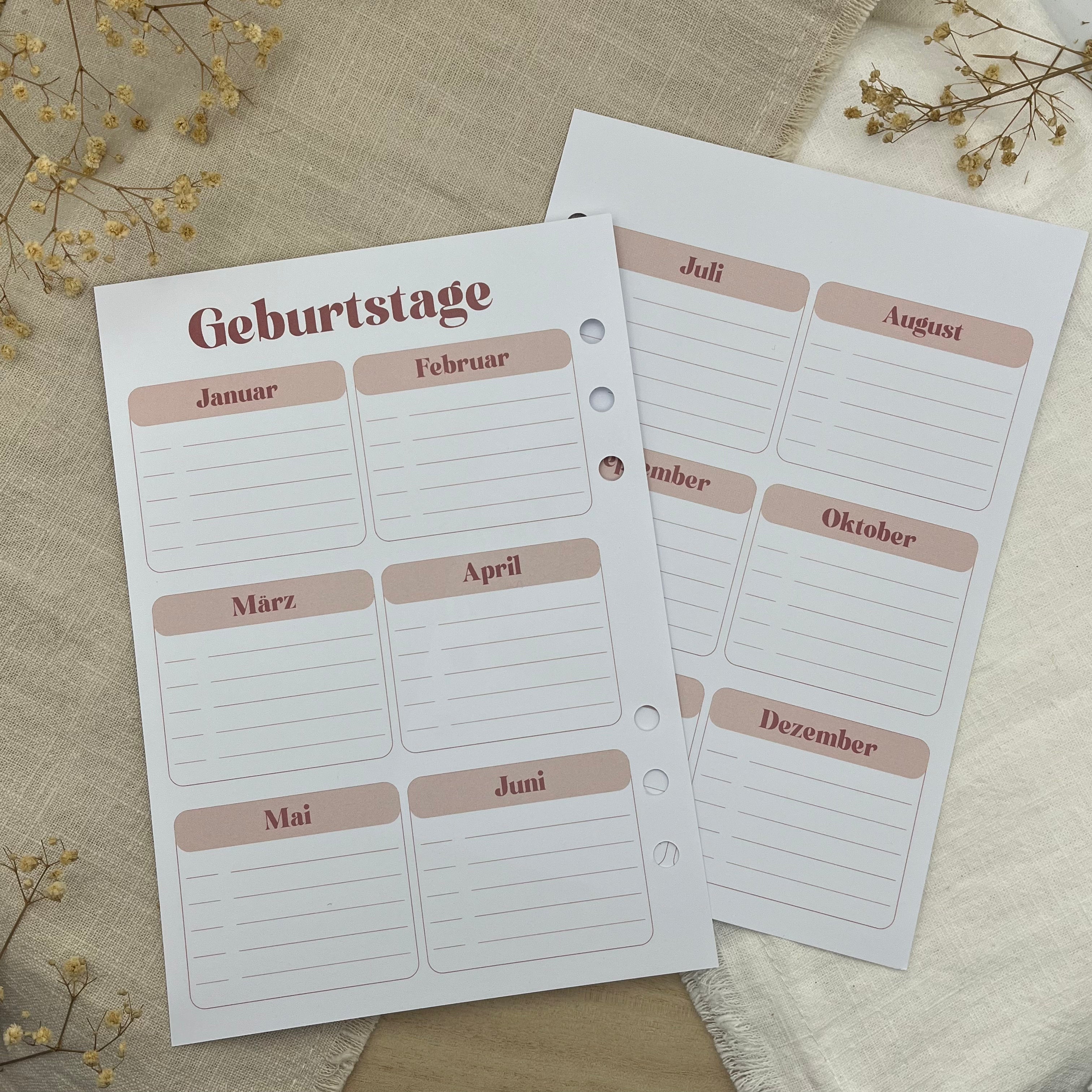 Geburtstagskalender - Rosa Limited Edition