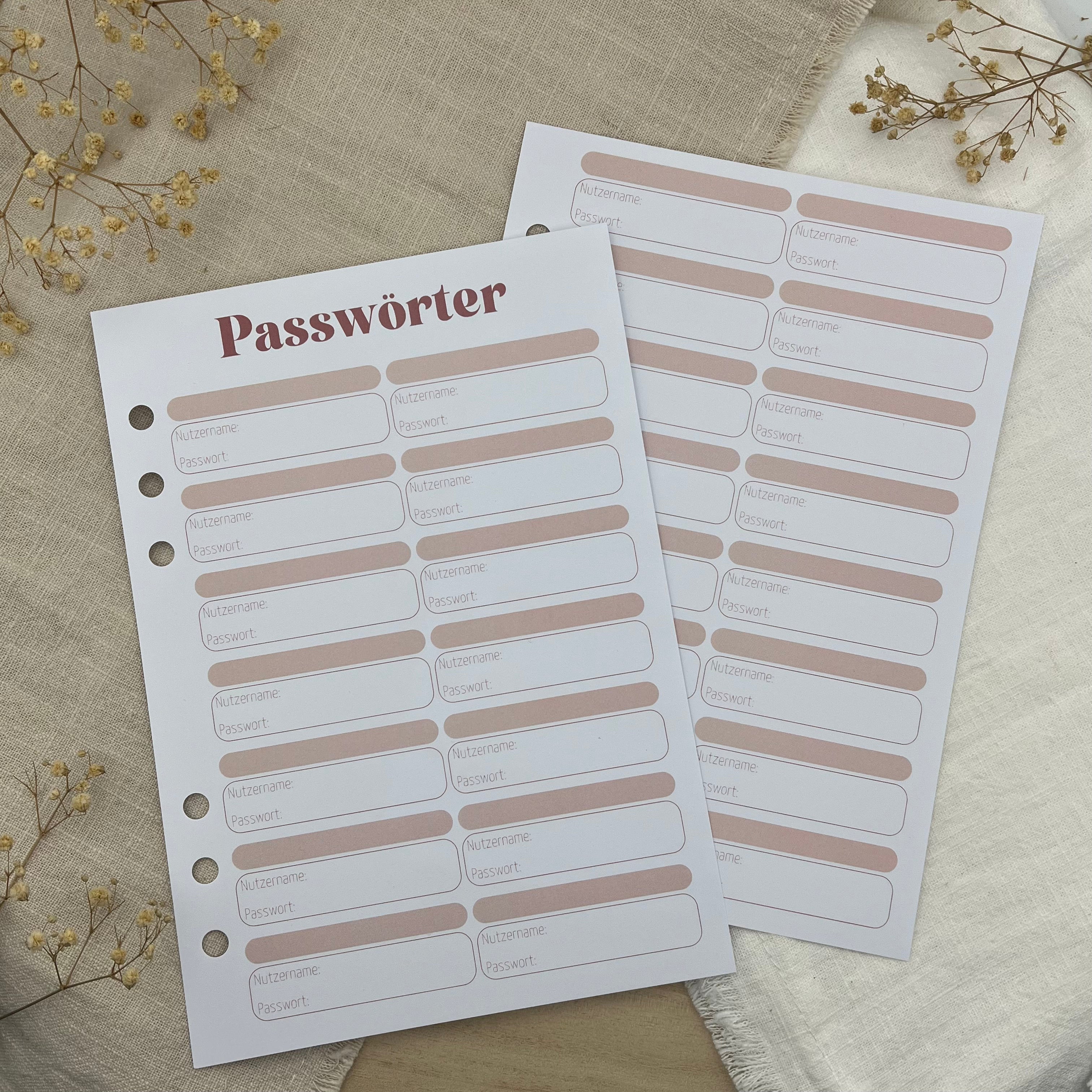 Passwortliste - Rosa Limited Edition