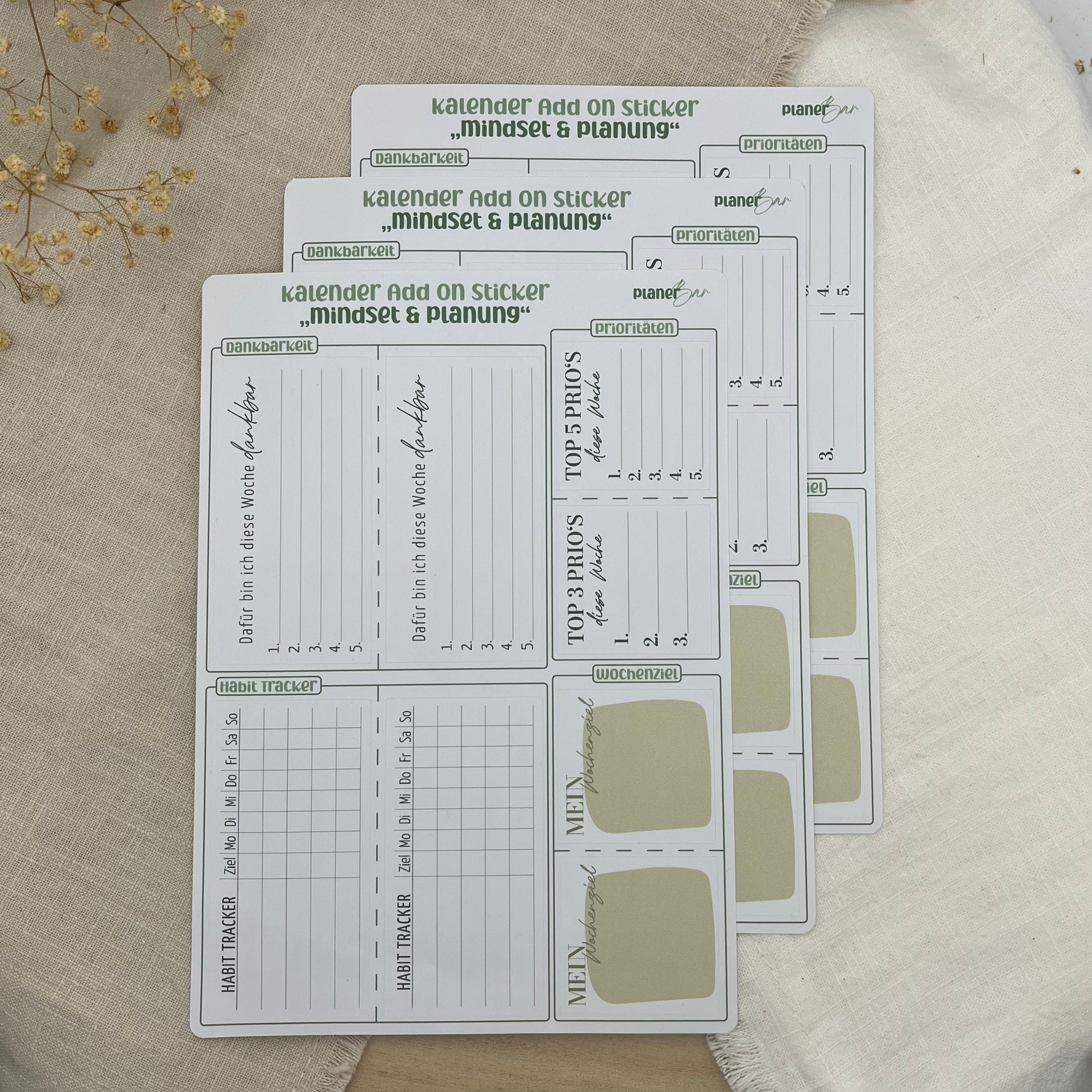 Kalender Add On Sticker - Mindset & Planung