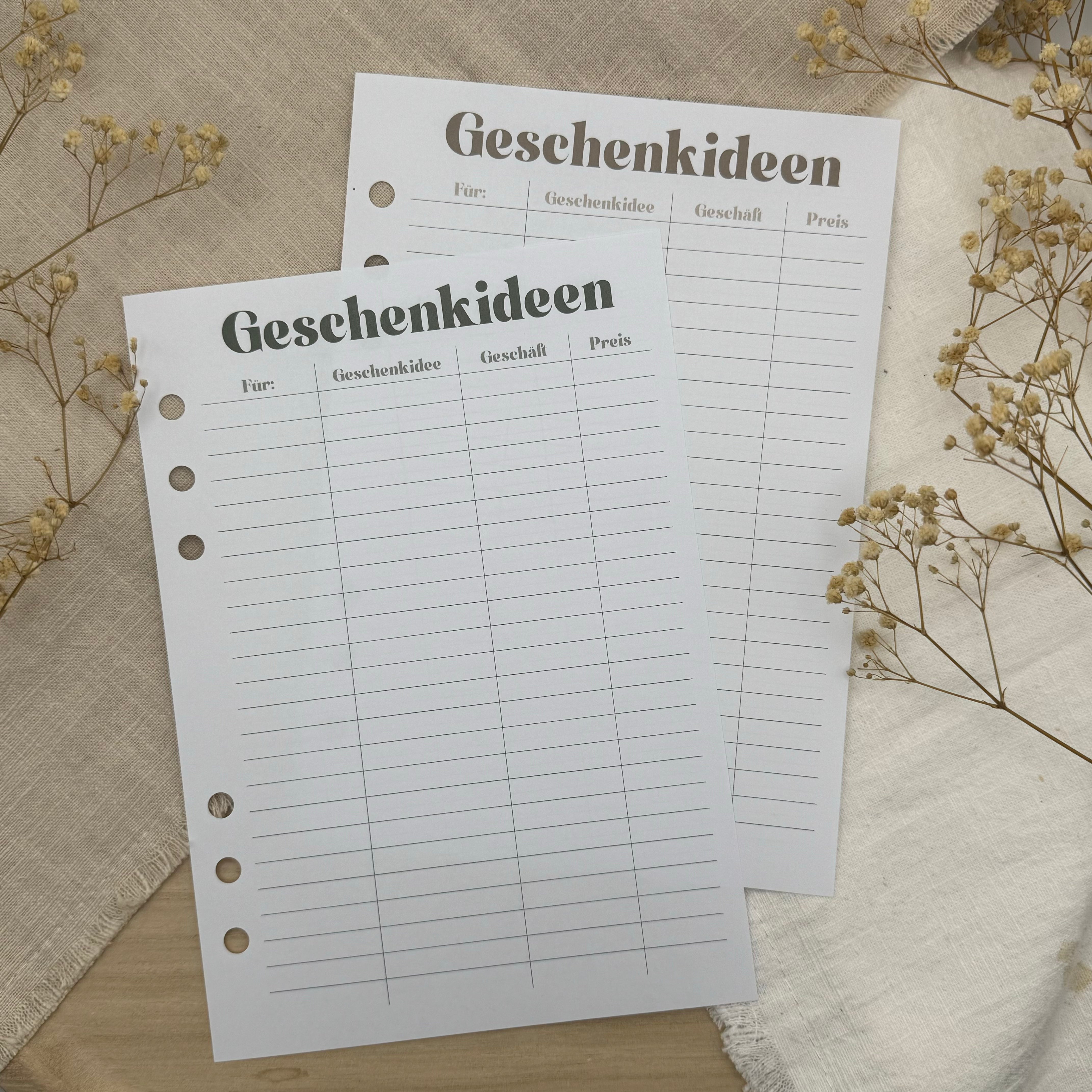 Geschenkideen - Zusatzeinlage