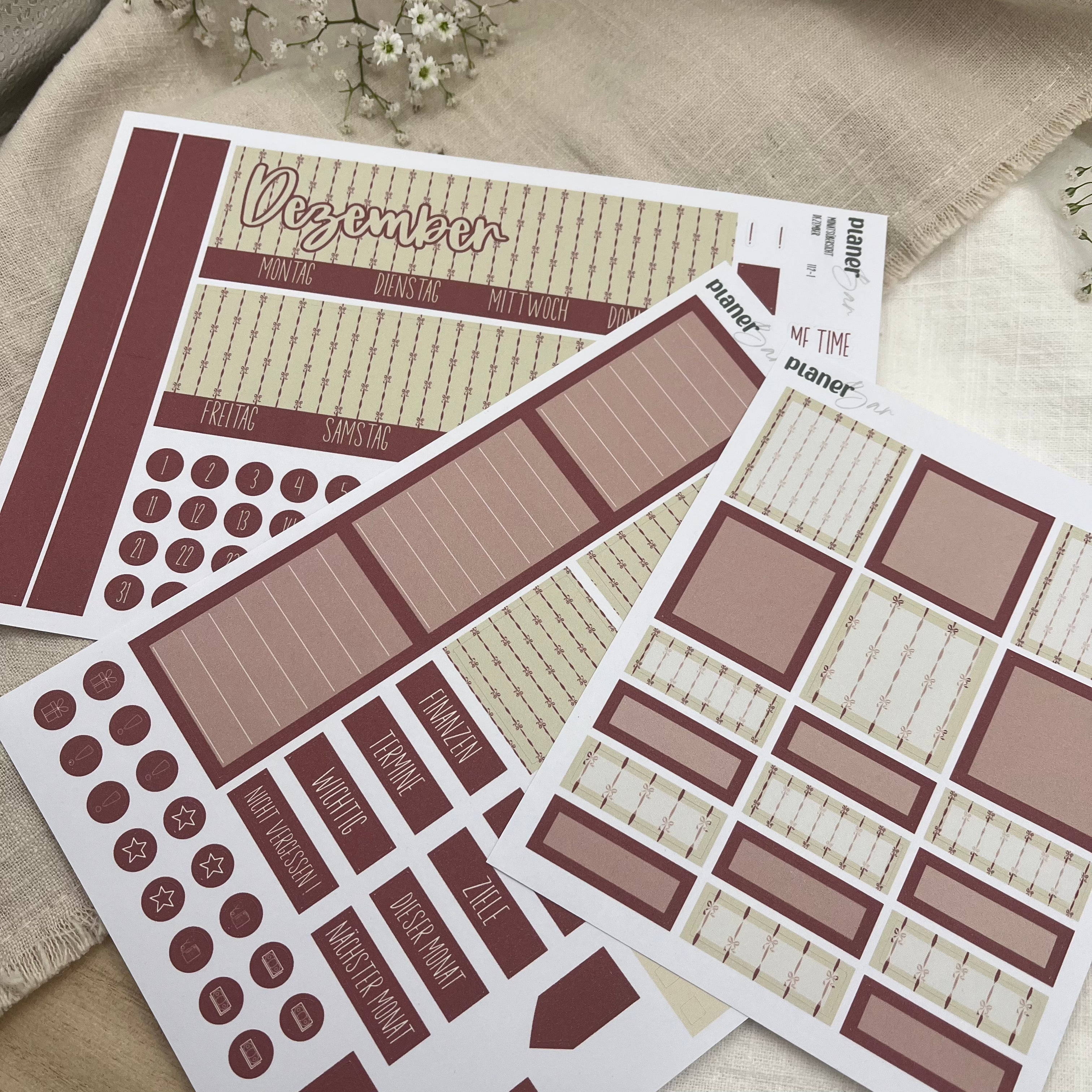 Dezember - Merry Christmas - Sticker Sheet Monatsübersicht - Set 112