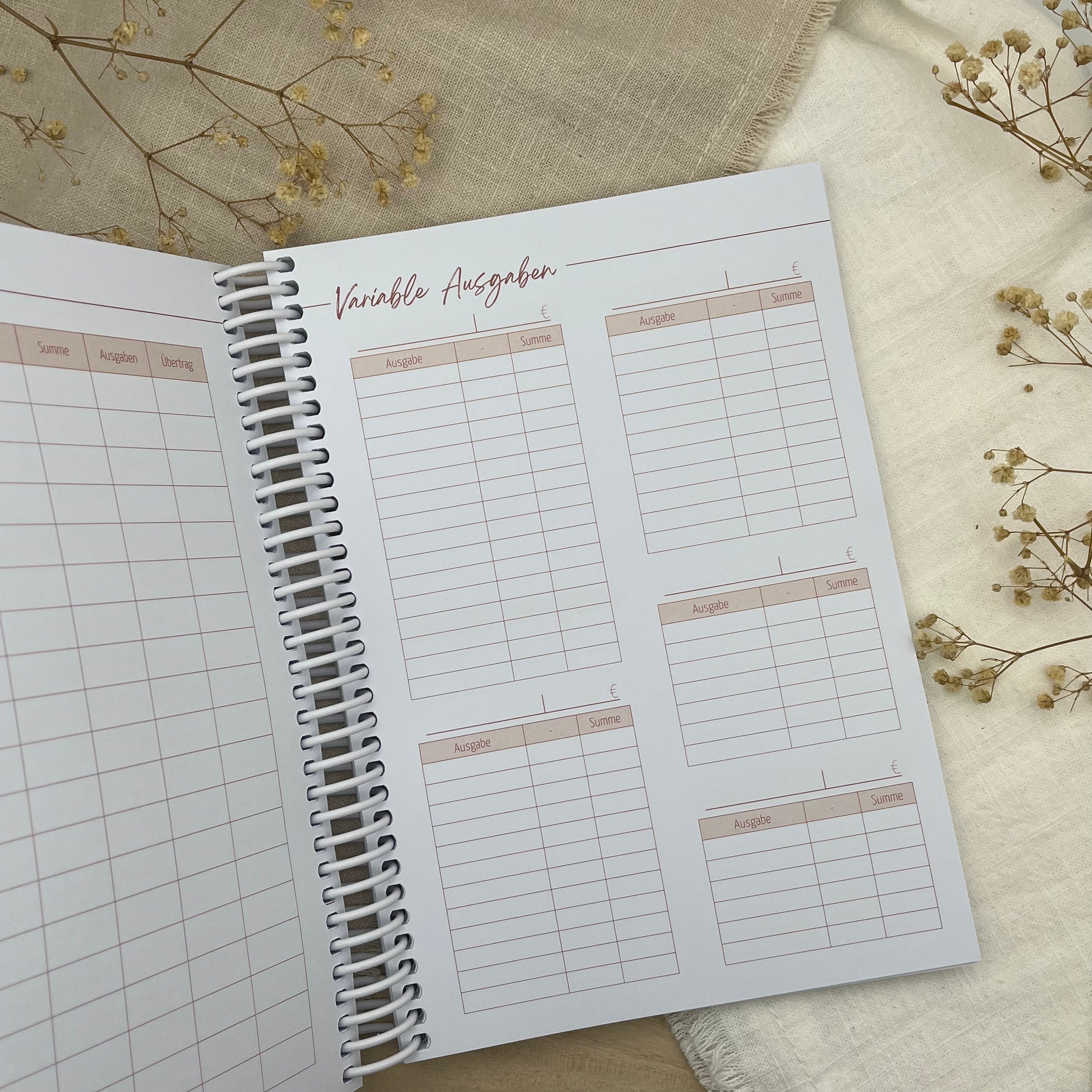 Budgetplaner Einlagen - Rosa Edition