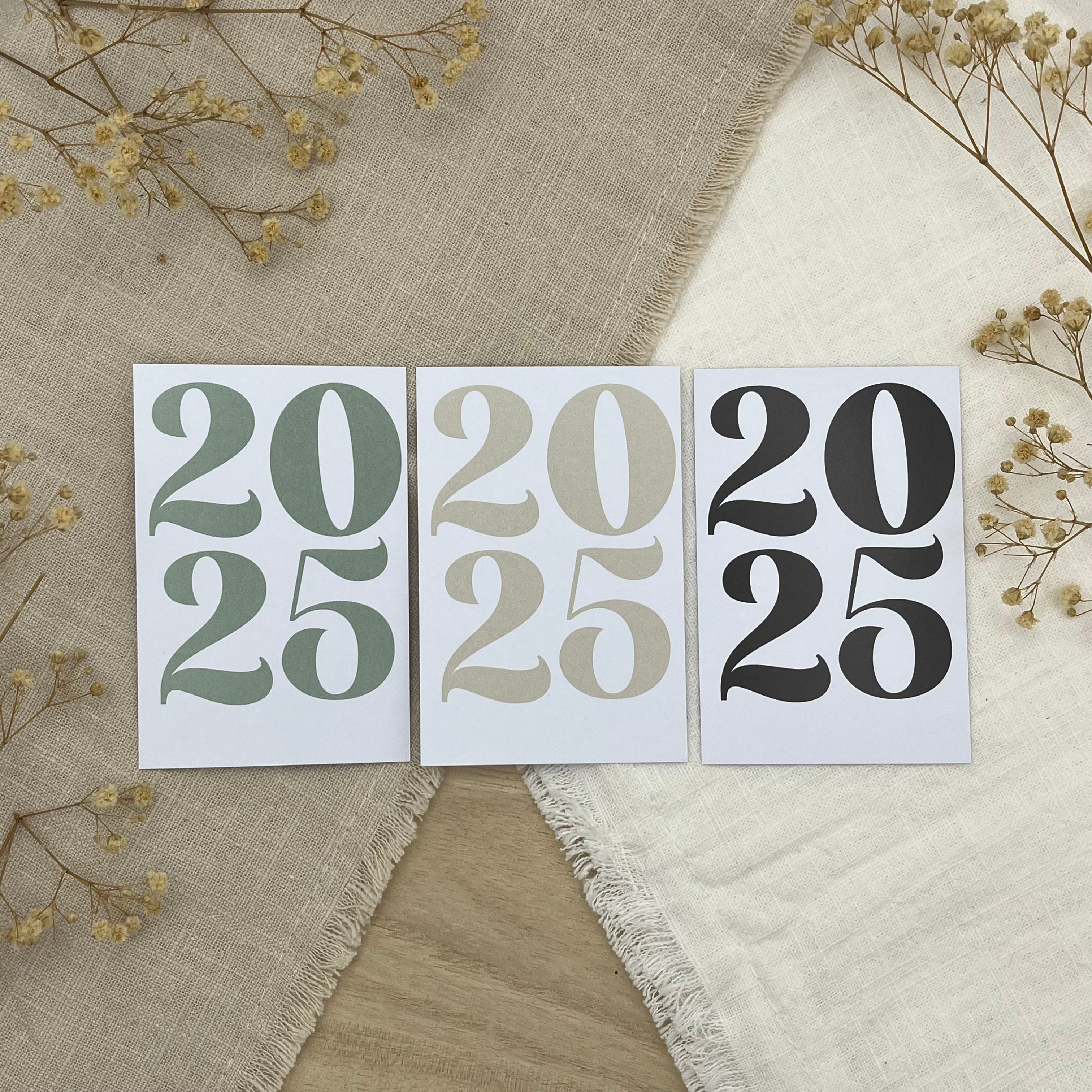 Einlegekarten "2025" - kleines Fach (A5 Folie)