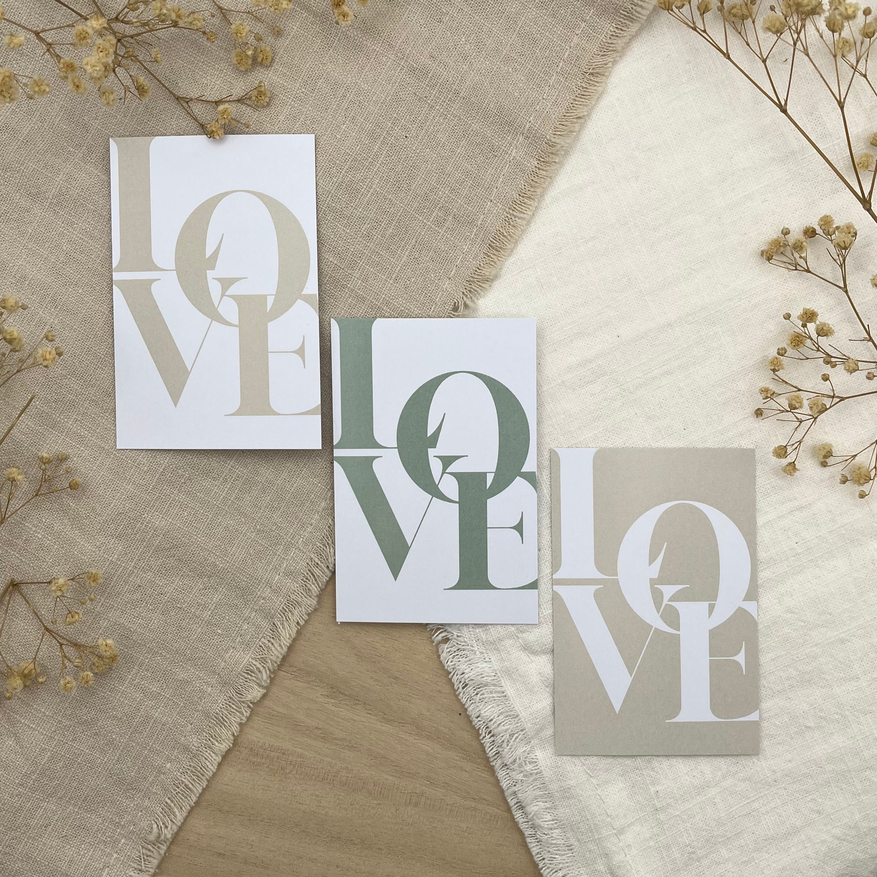 Einlegekarten "LOVE" - kleines Fach (A5 Folie)