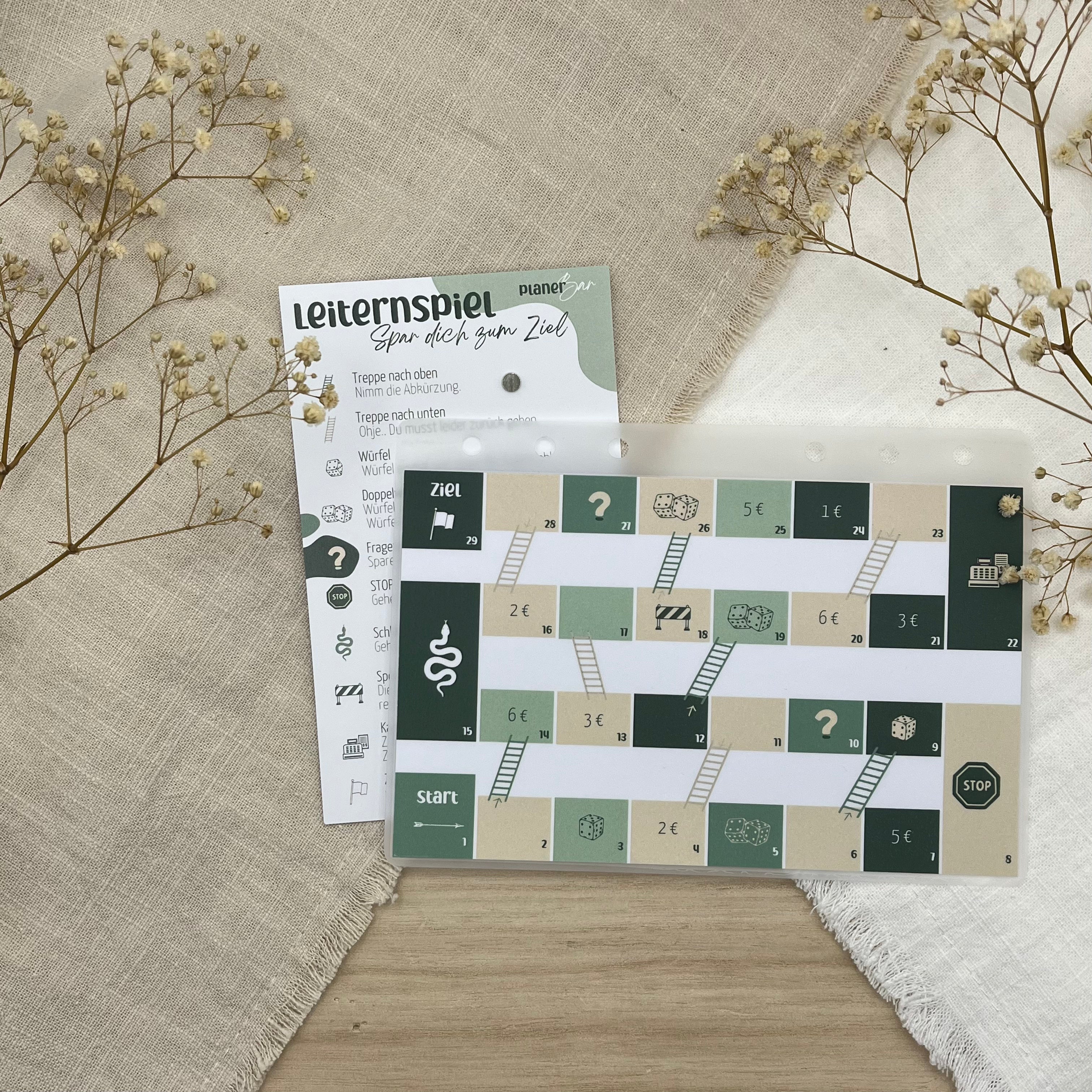 Leiternsparspiel mit Magnet und Anleitung