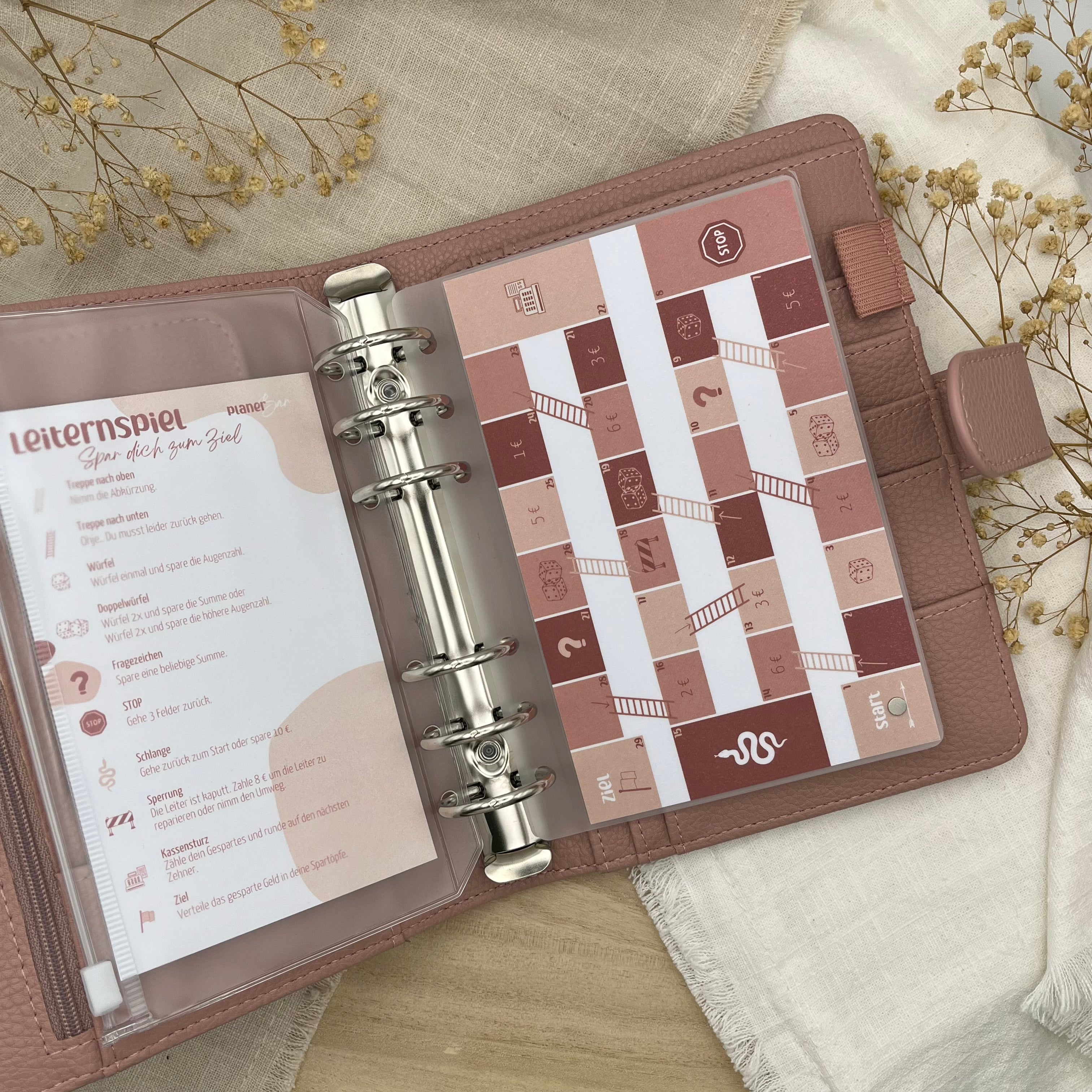 Leiternsparspiel mit Magnet und Anleitung - Rosa Limited Edition