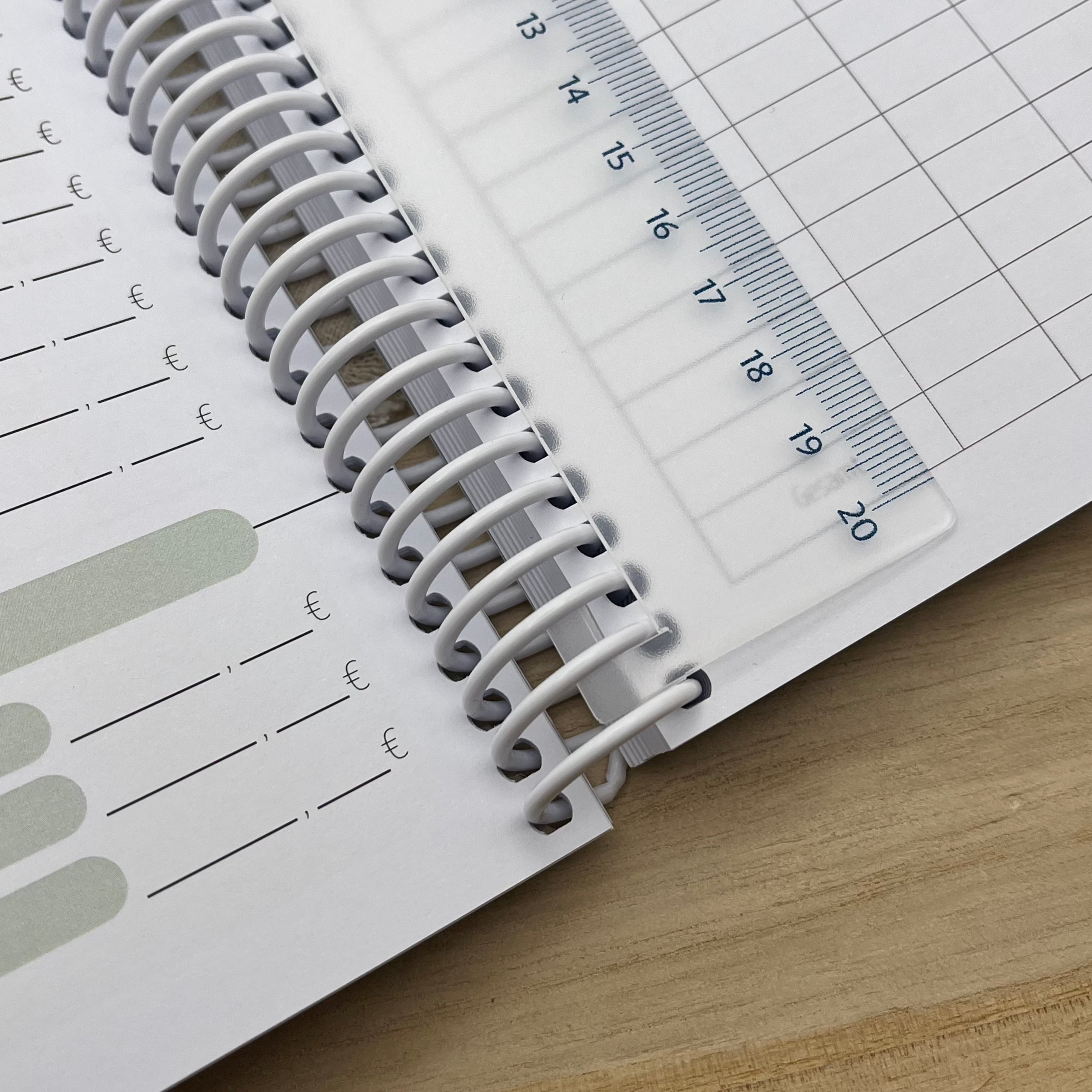 Lesezeichen-Lineal für den Budgetplaner (Ringbuch)