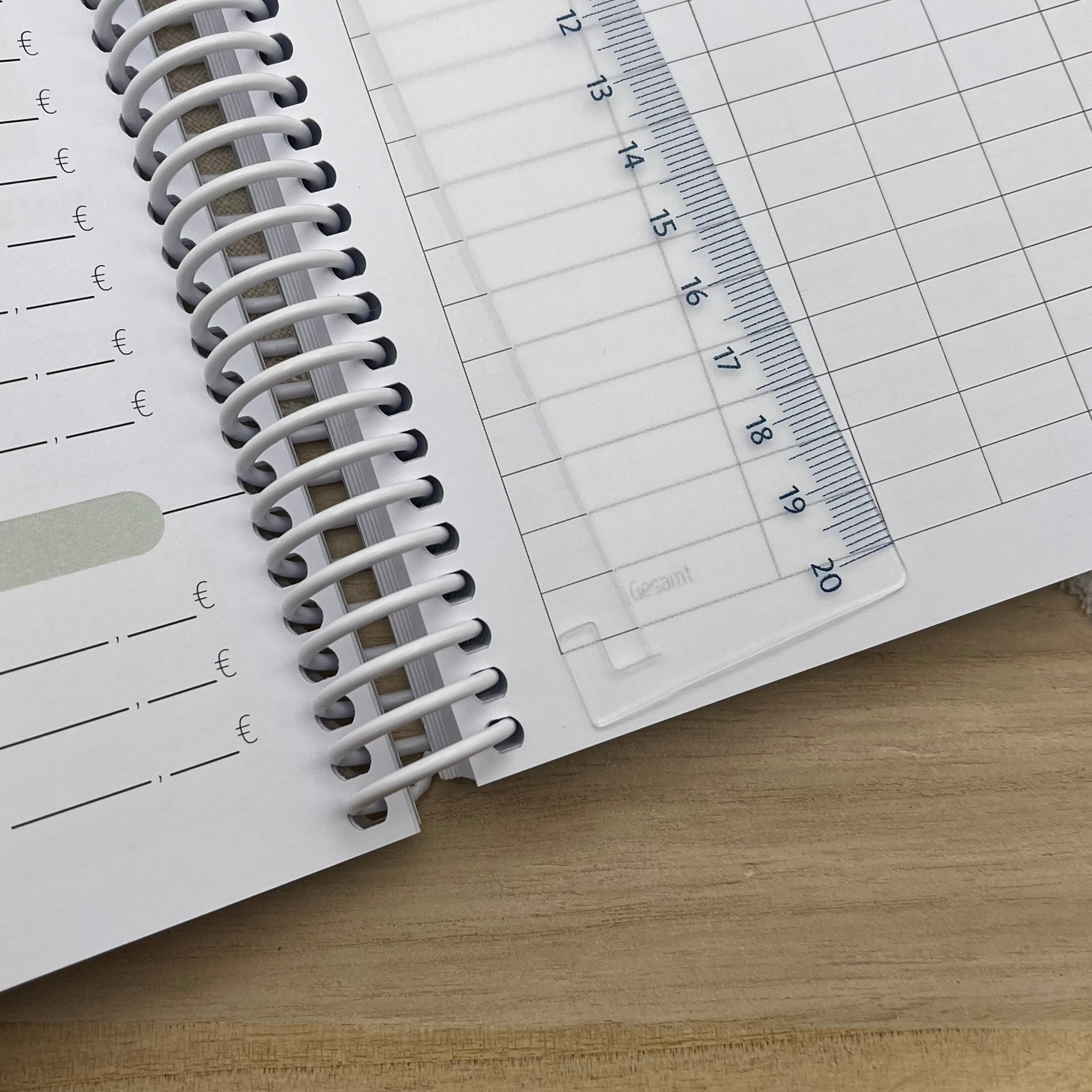 Lesezeichen-Lineal für den Budgetplaner (Ringbuch)