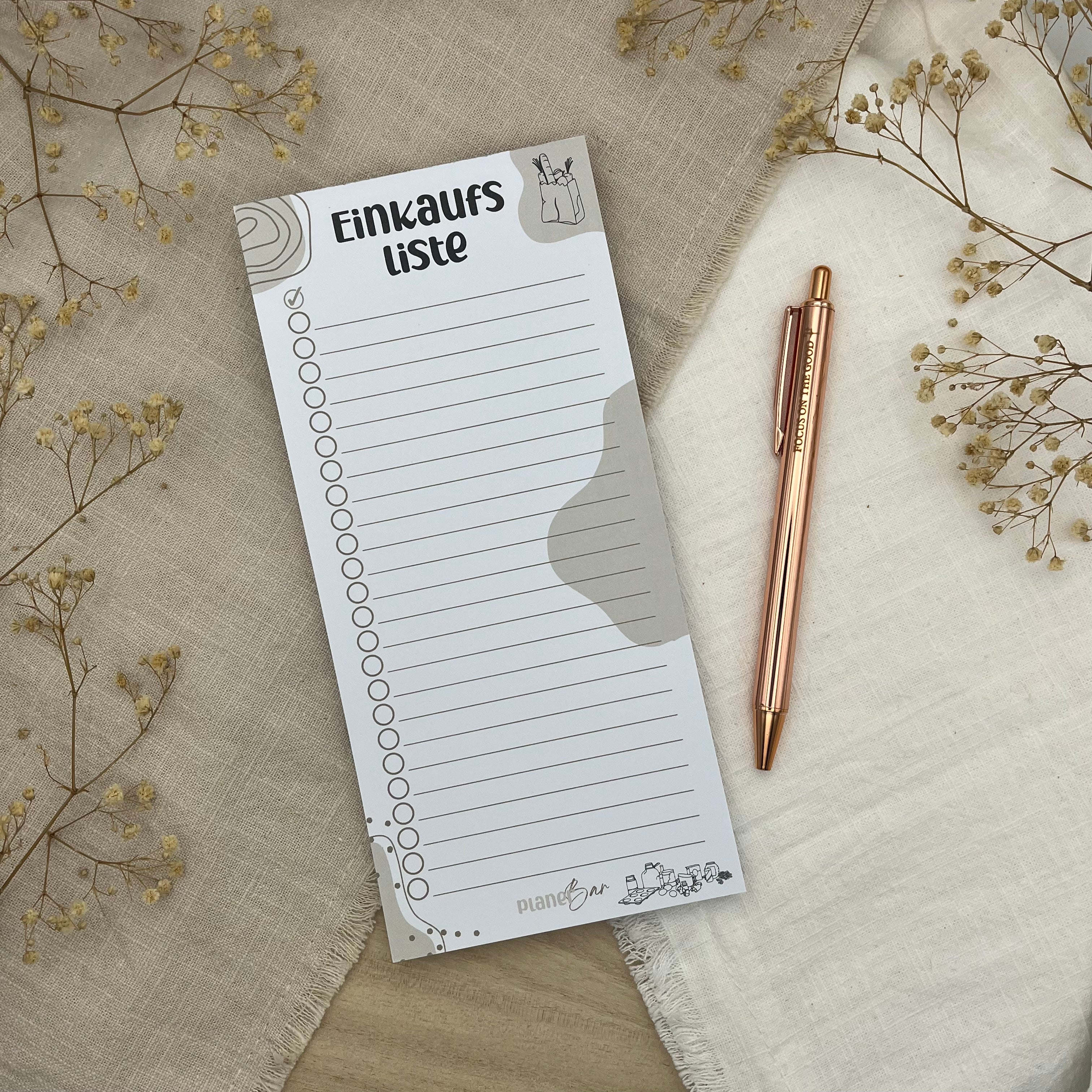 Kleine Einkaufsliste I DIN lang I Block mit 50 Blatt