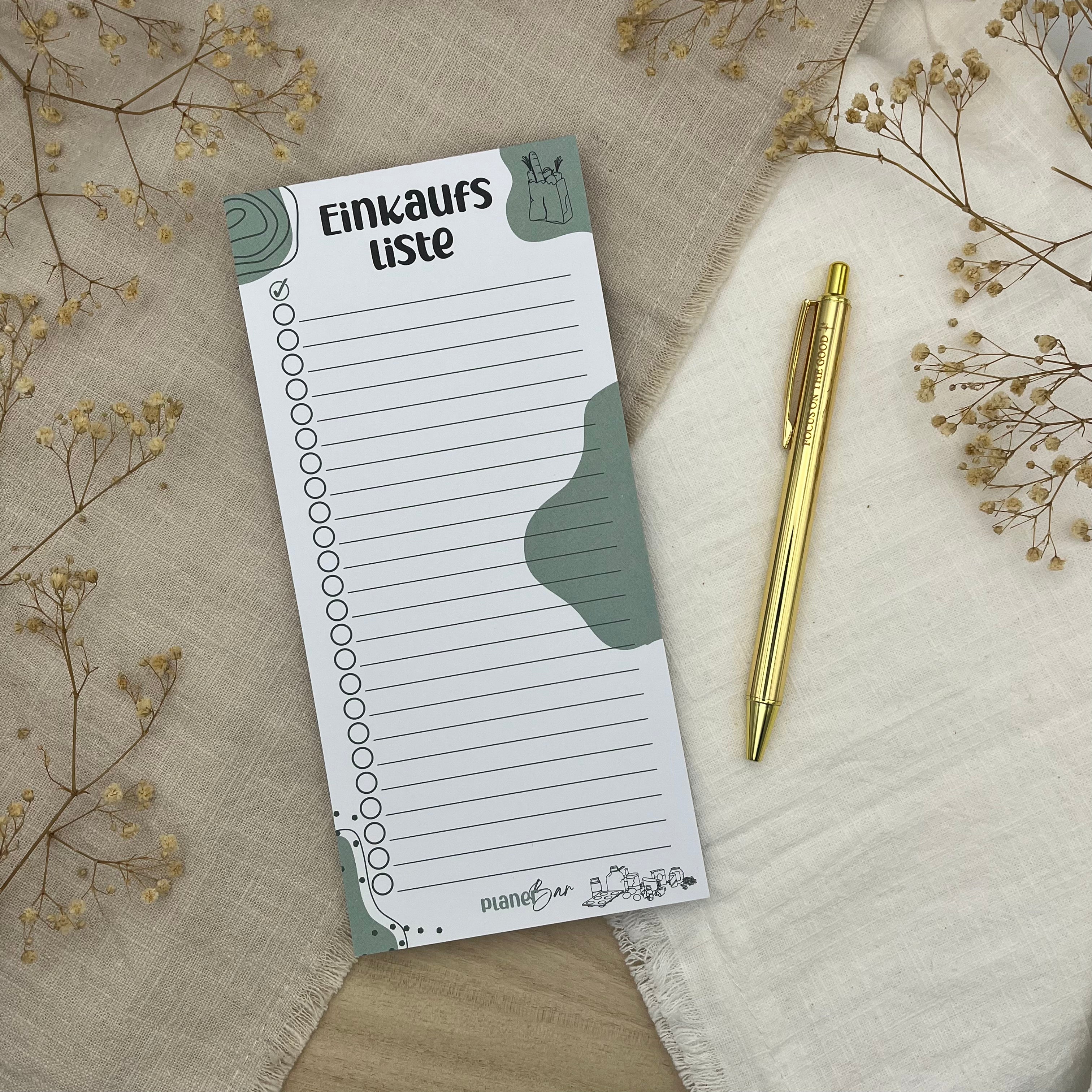 Kleine Einkaufsliste I DIN lang I Block mit 50 Blatt