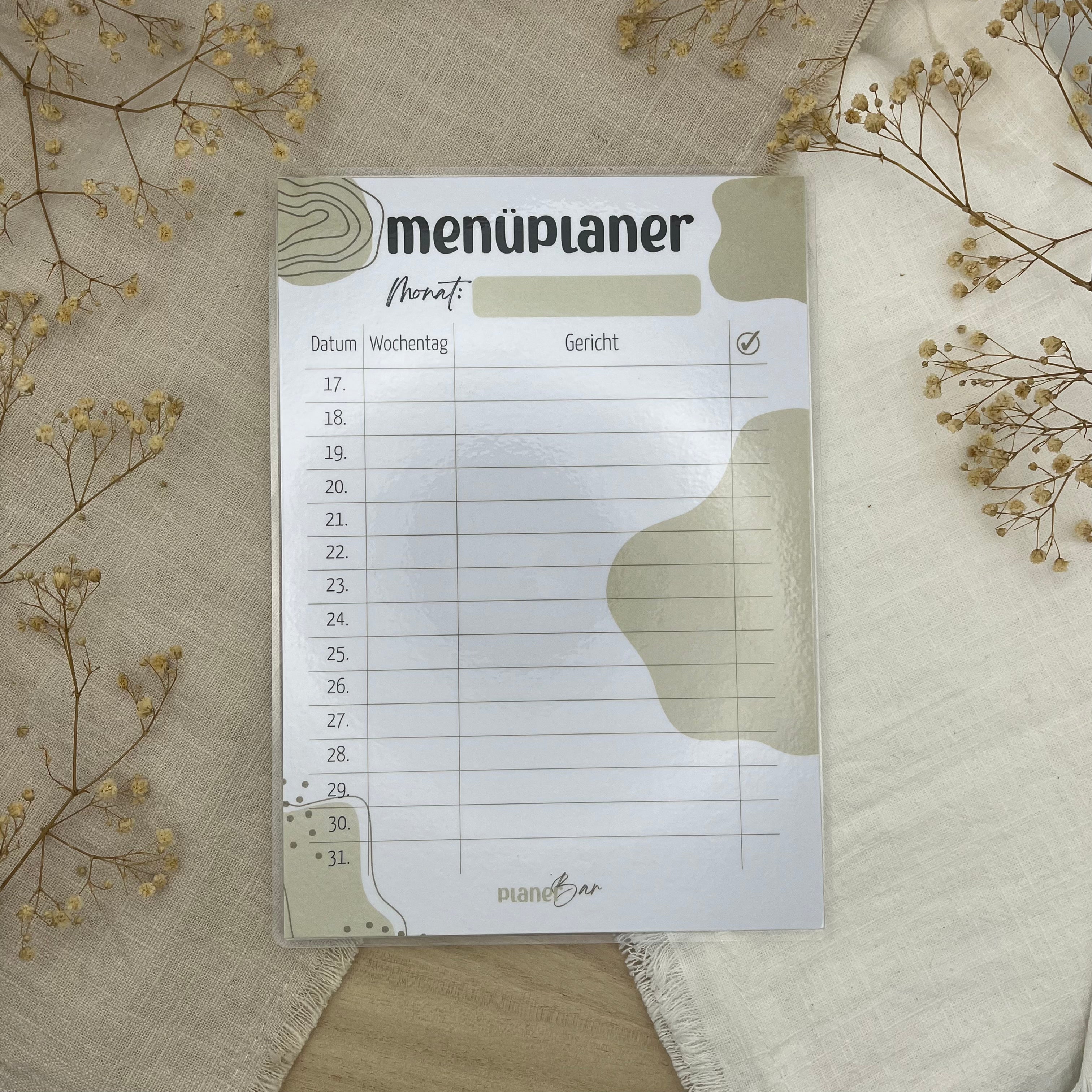 Menüplaner "Monat"
