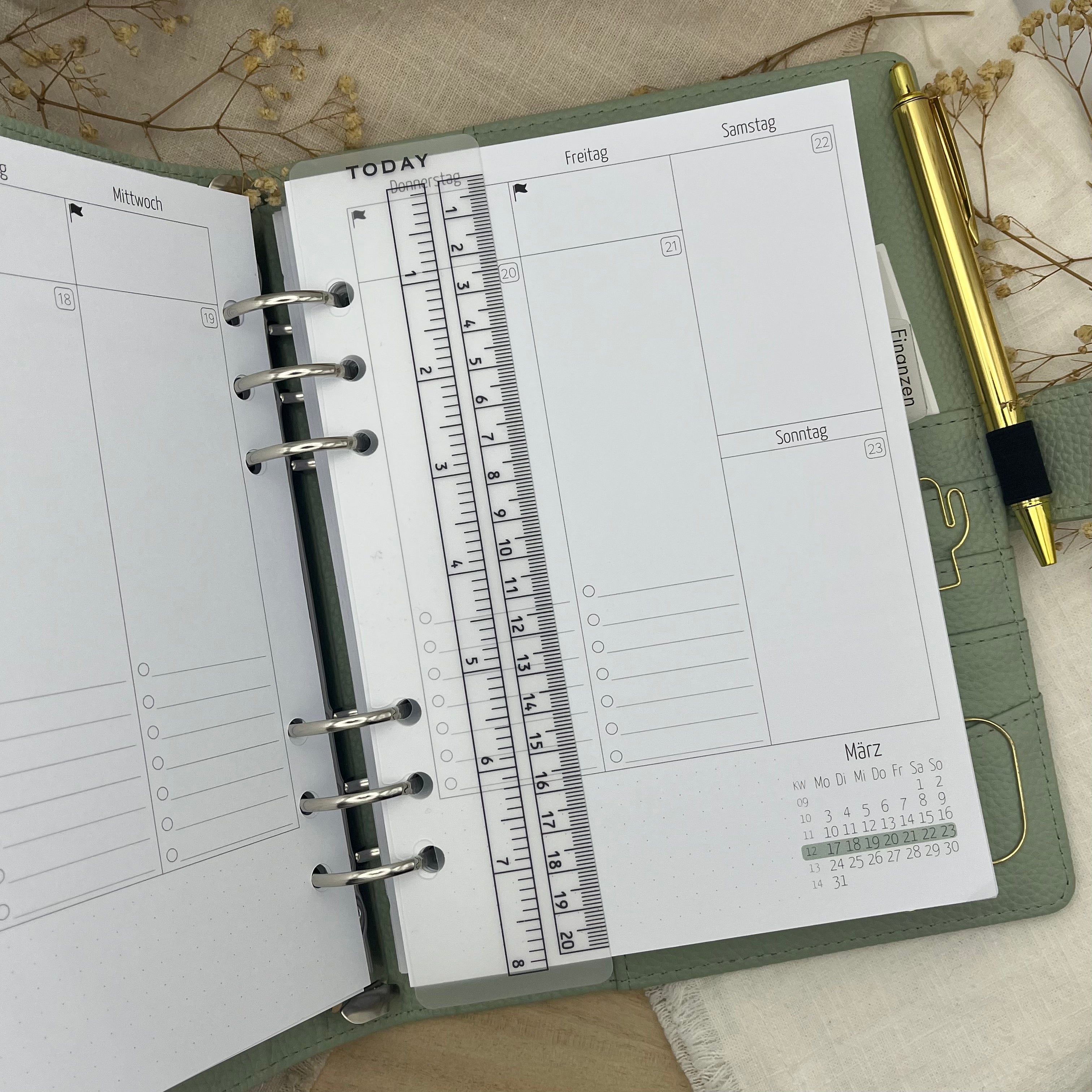 Lesezeichen-Lineal für den A5 Binder