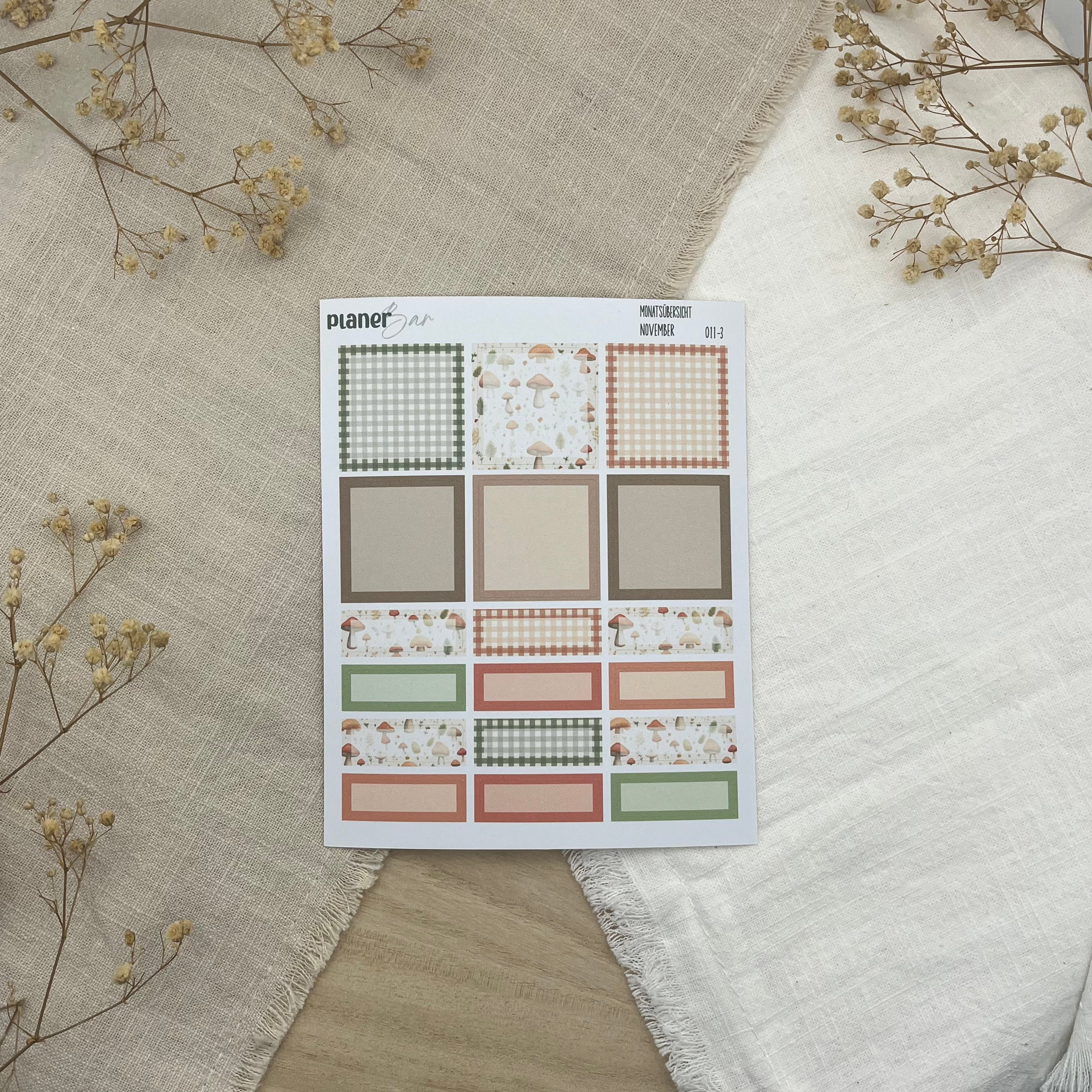 November - Little November Things - Sticker Sheet Monatsübersicht - Set 011