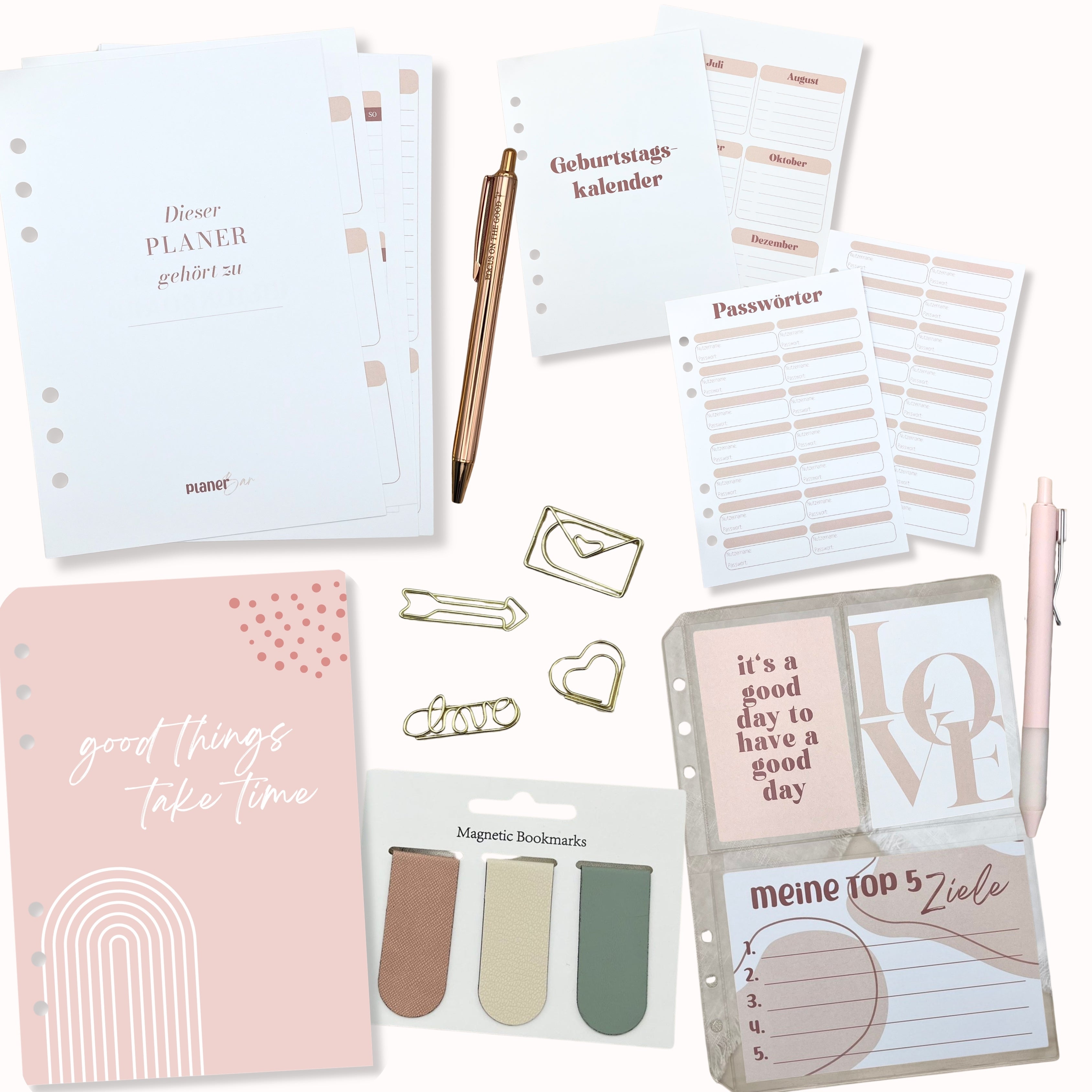 Planer Bundle - Rosa (ohne Binder)
