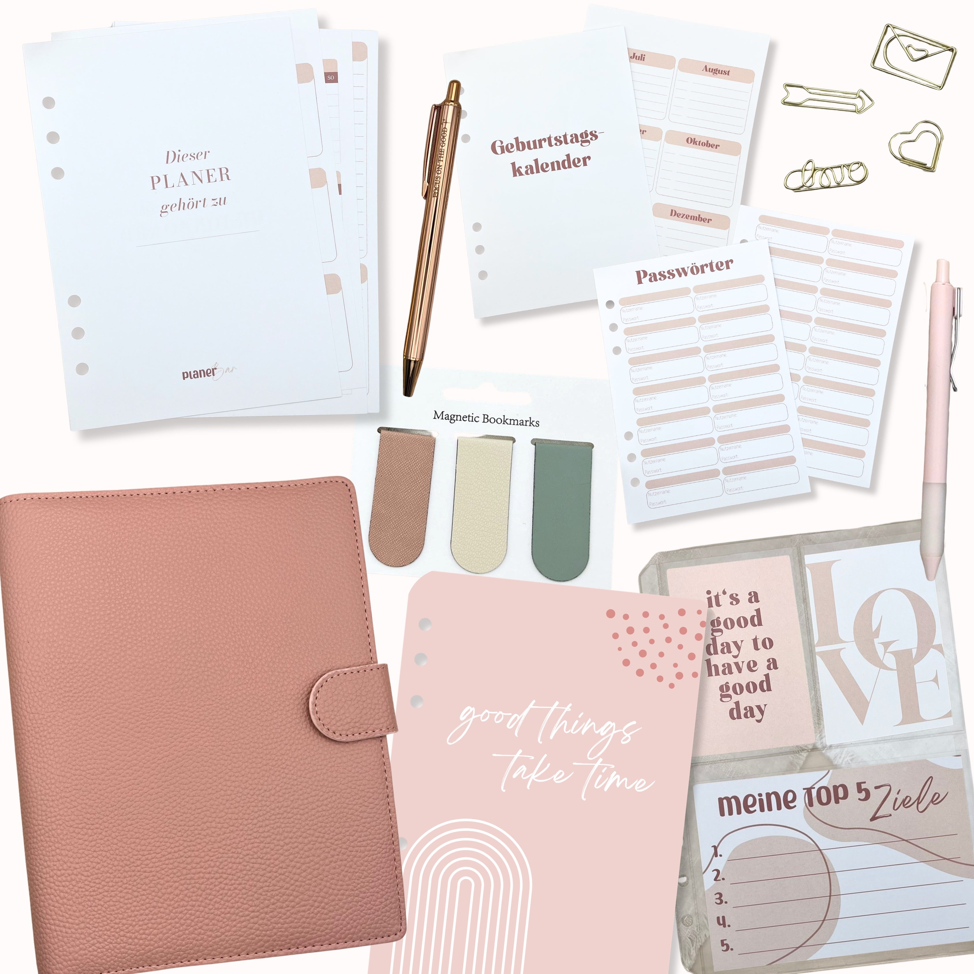 Planer Bundle - Rosa (mit Binder)