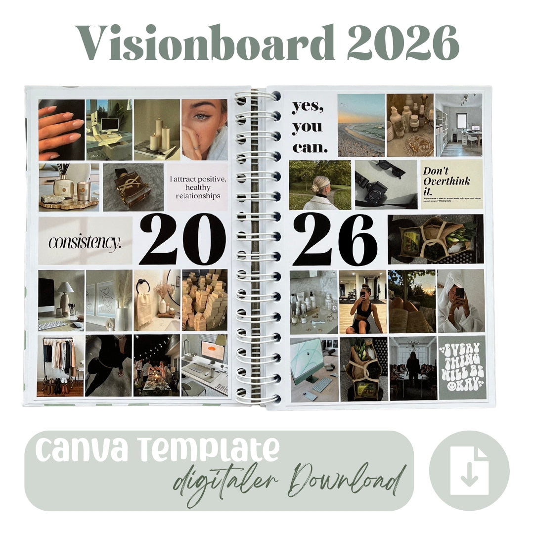 Visionboard Template I Digitale Canva Vorlage