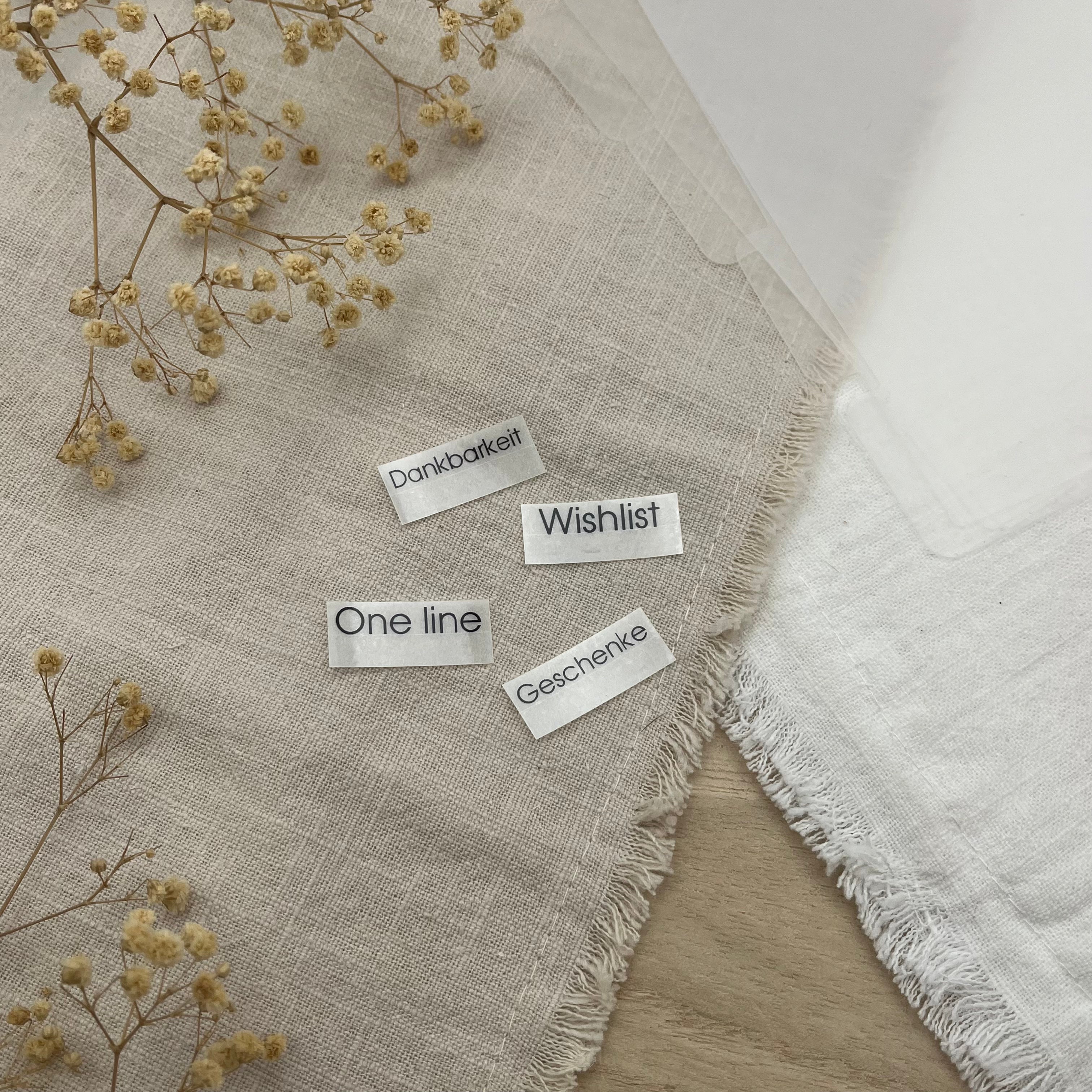 Schriftzugetiketten für A5 Register