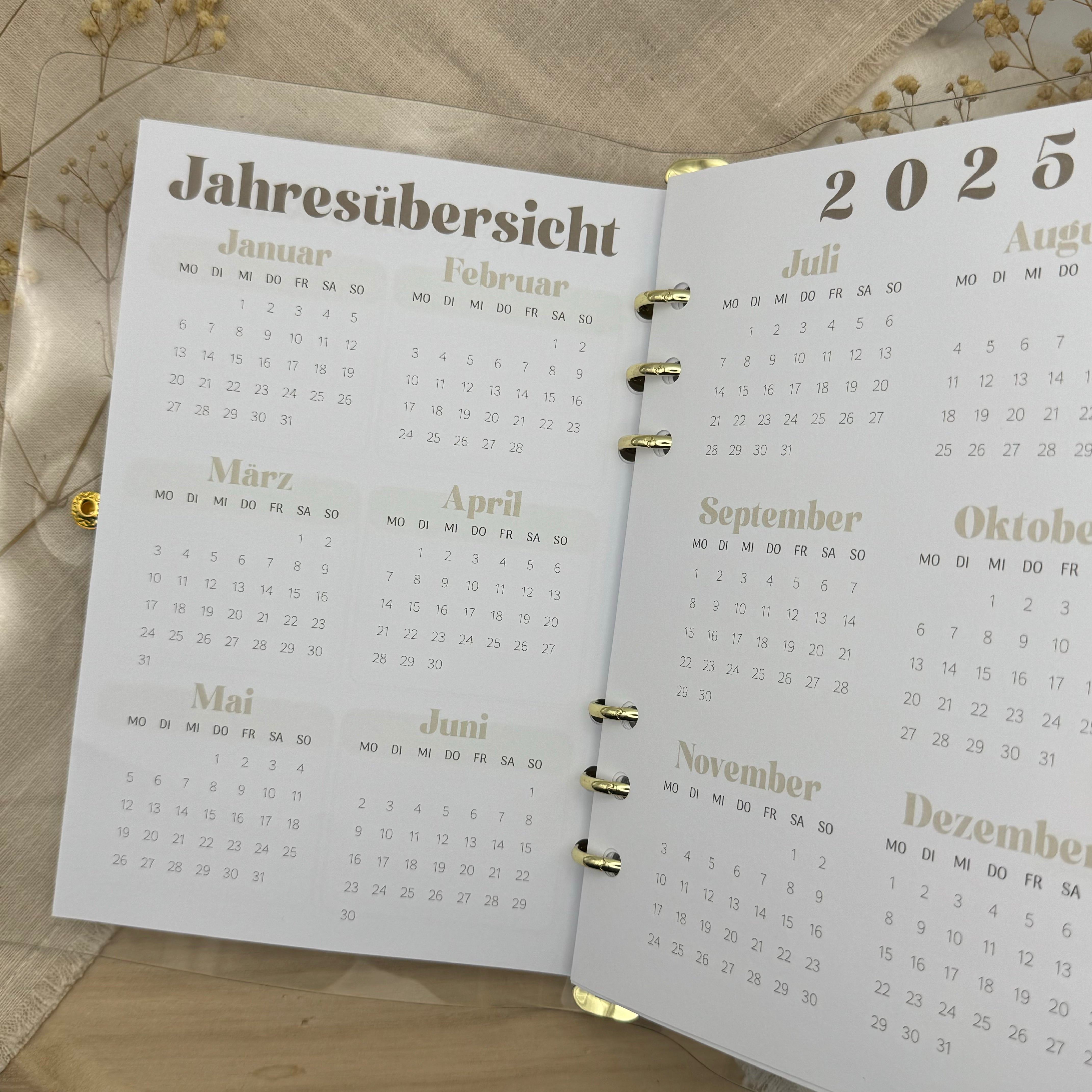 Kalender 2025 - Einlagen (Beige)