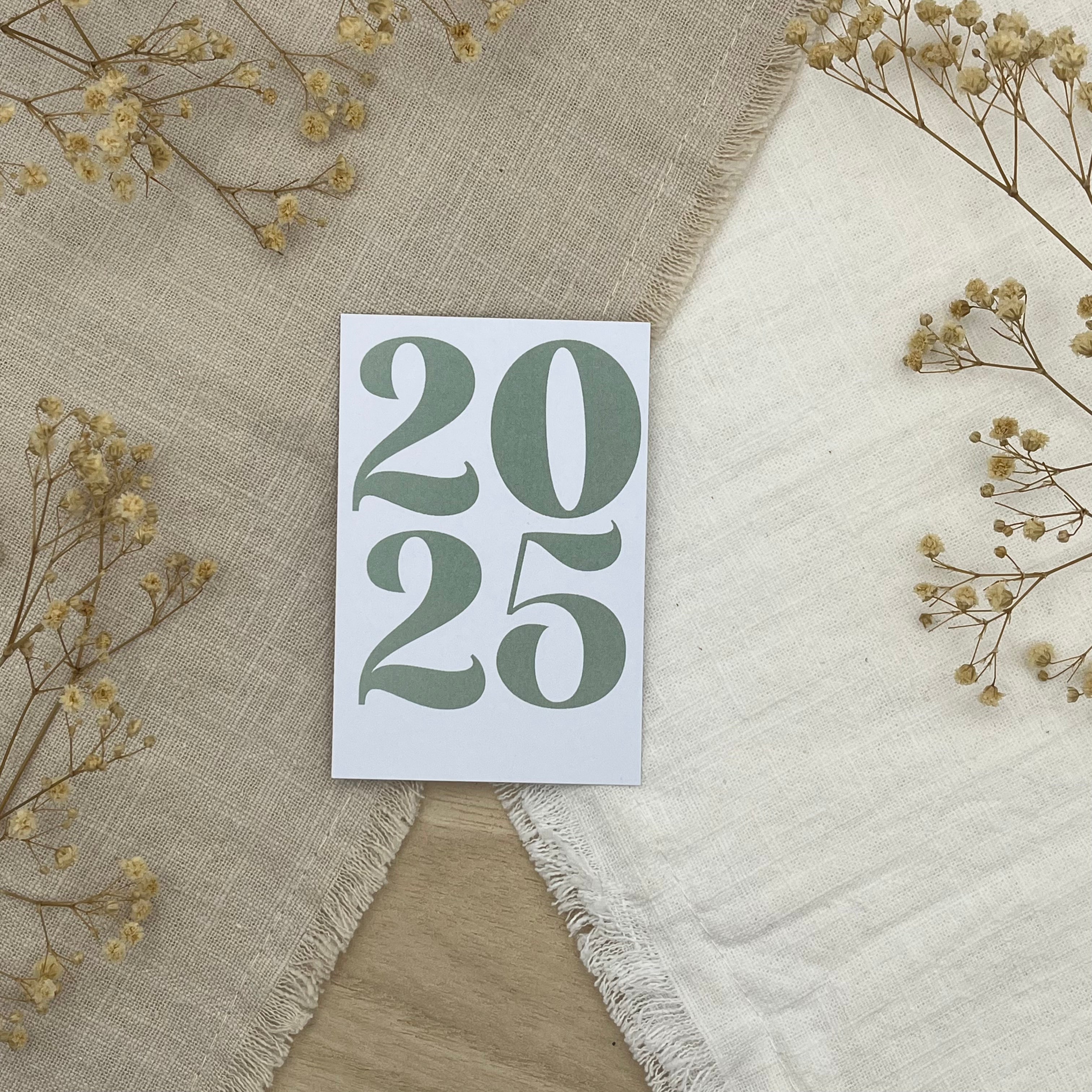 Einlegekarten "2025" - kleines Fach (A5 Folie)