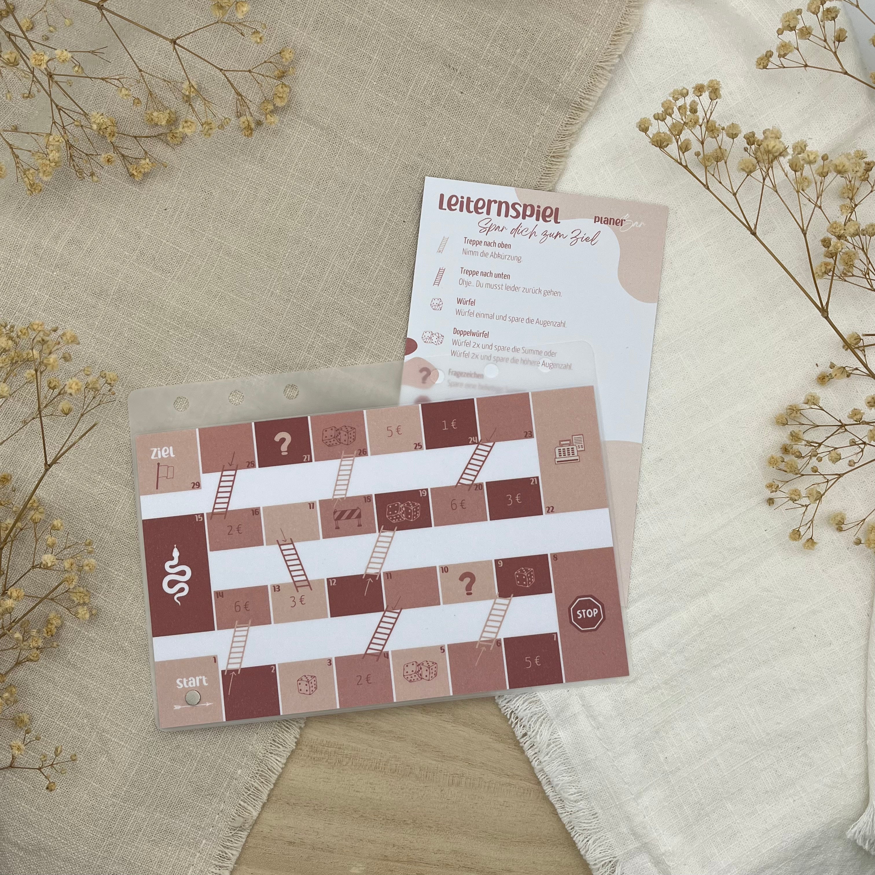 Leiternsparspiel mit Magnet und Anleitung - Rosa Limited Edition