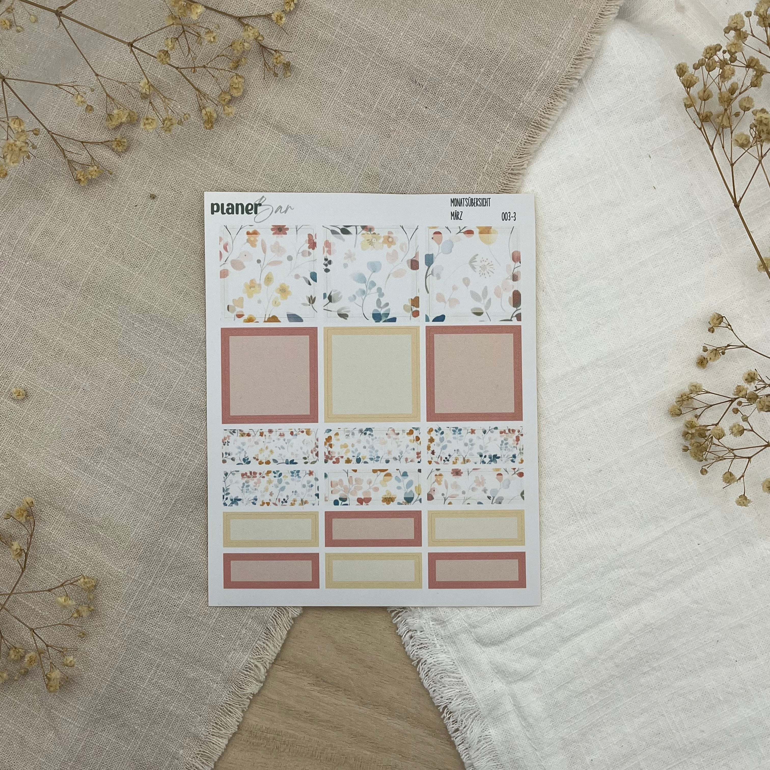 März - Spring Bliss - Sticker Sheet Monatsübersicht - Set 003