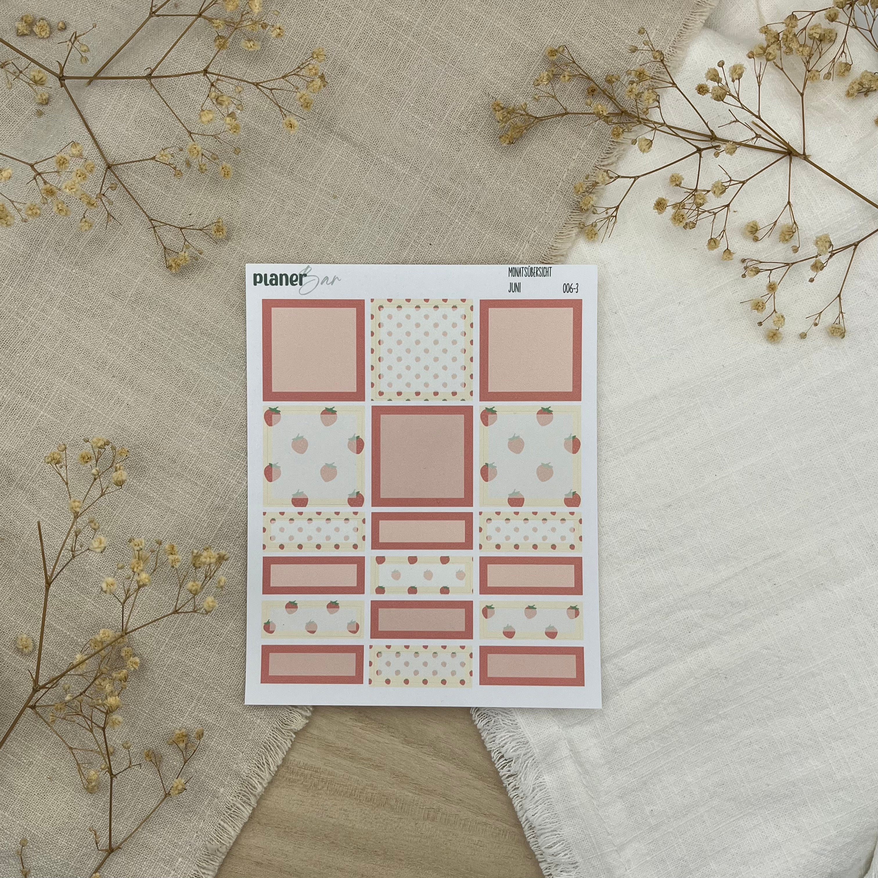 Juni - Sweet June - Sticker Sheet Monatsübersicht - Set 006