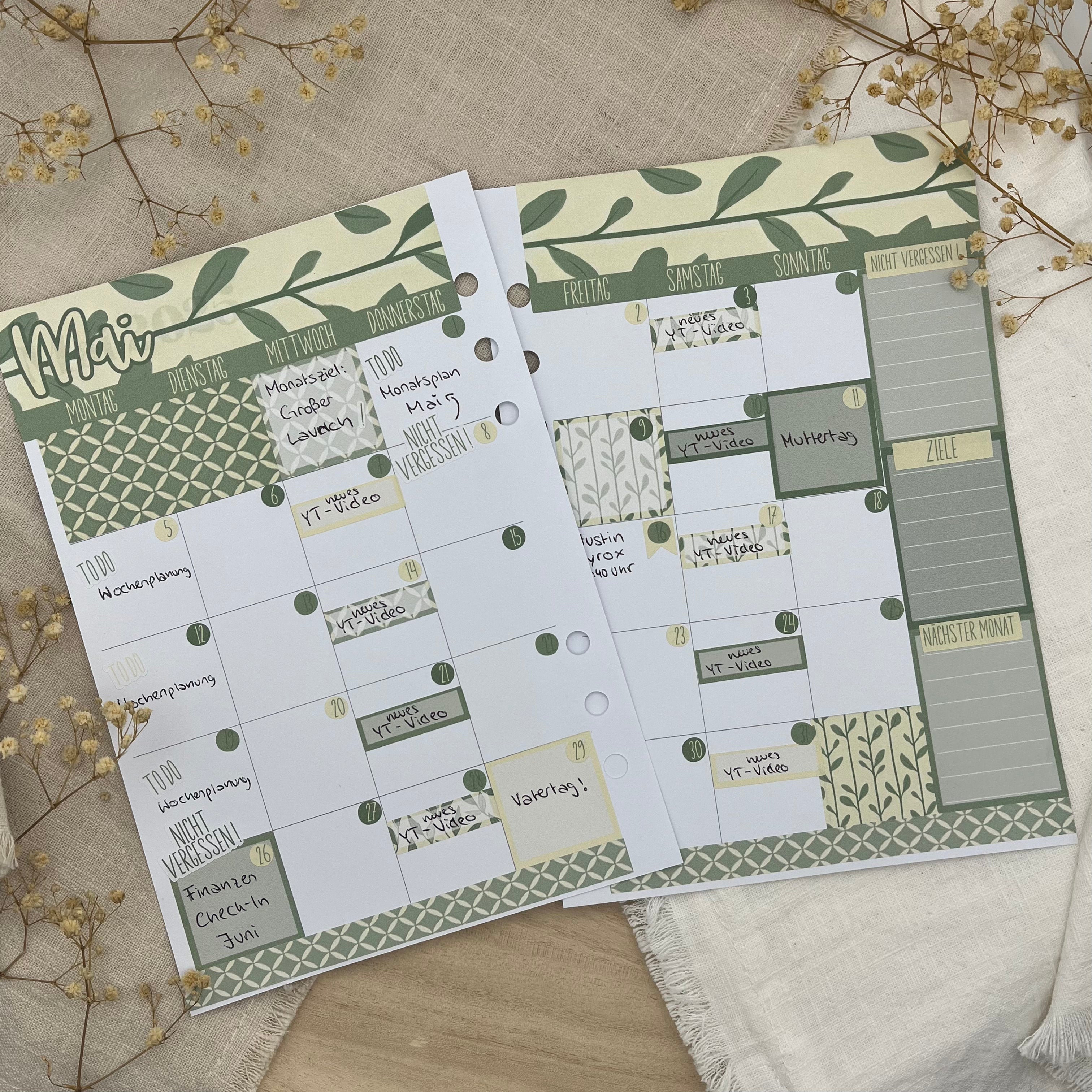 Mai - Nature Notes - Sticker Sheet Monatsübersicht - Set 005
