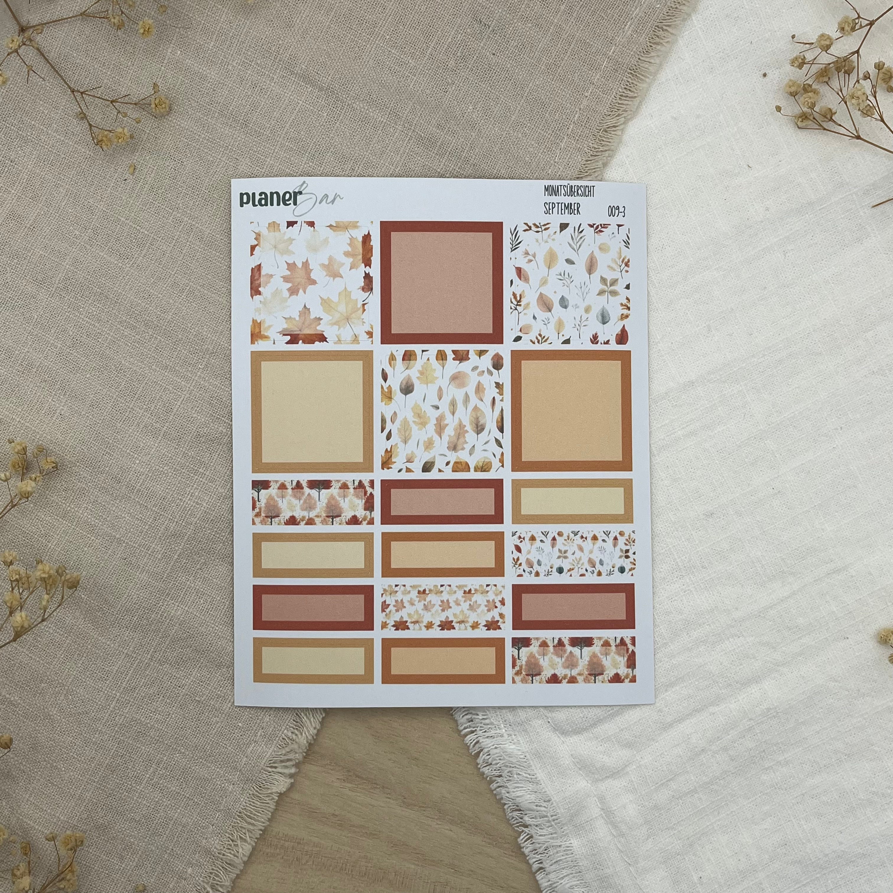 September - Golden Hour - Sticker Sheet Monatsübersicht - Set 009