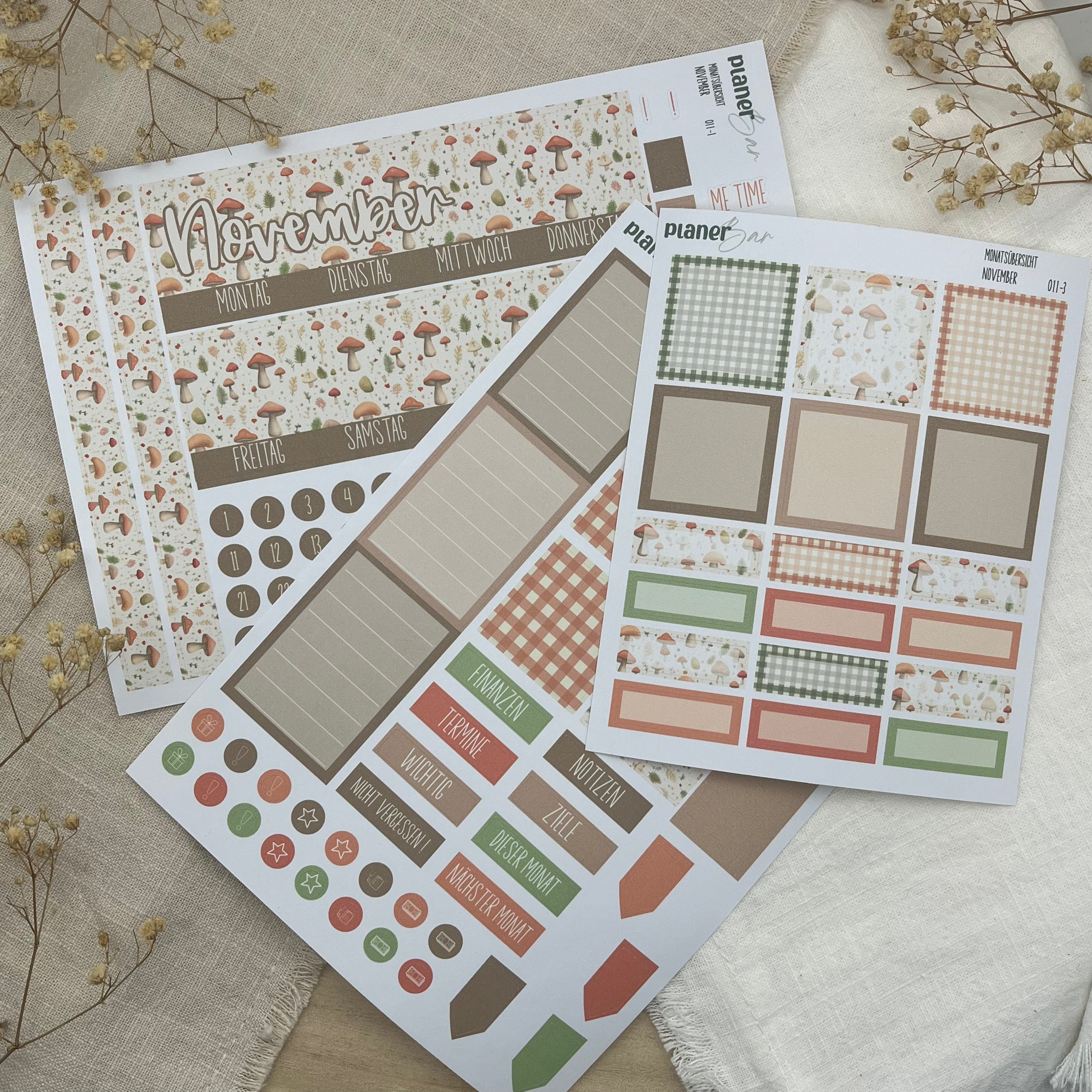 November - Little November Things - Sticker Sheet Monatsübersicht - Set 011