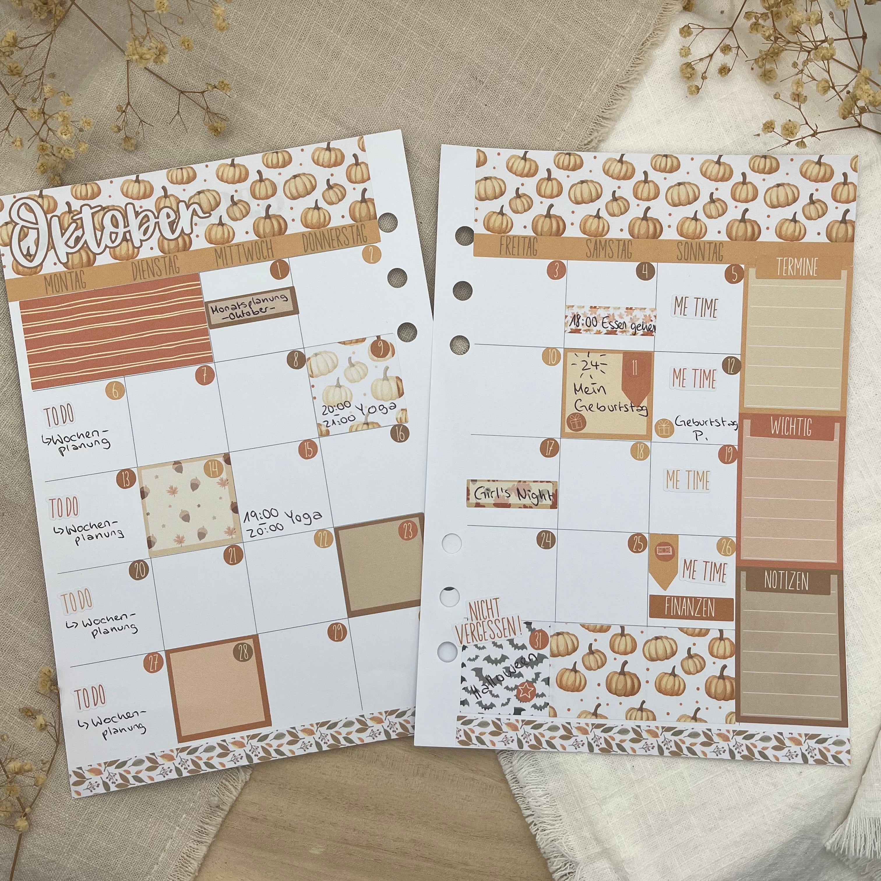 Oktober - Pumpkin Season - Sticker Sheet Monatsübersicht - Set 010