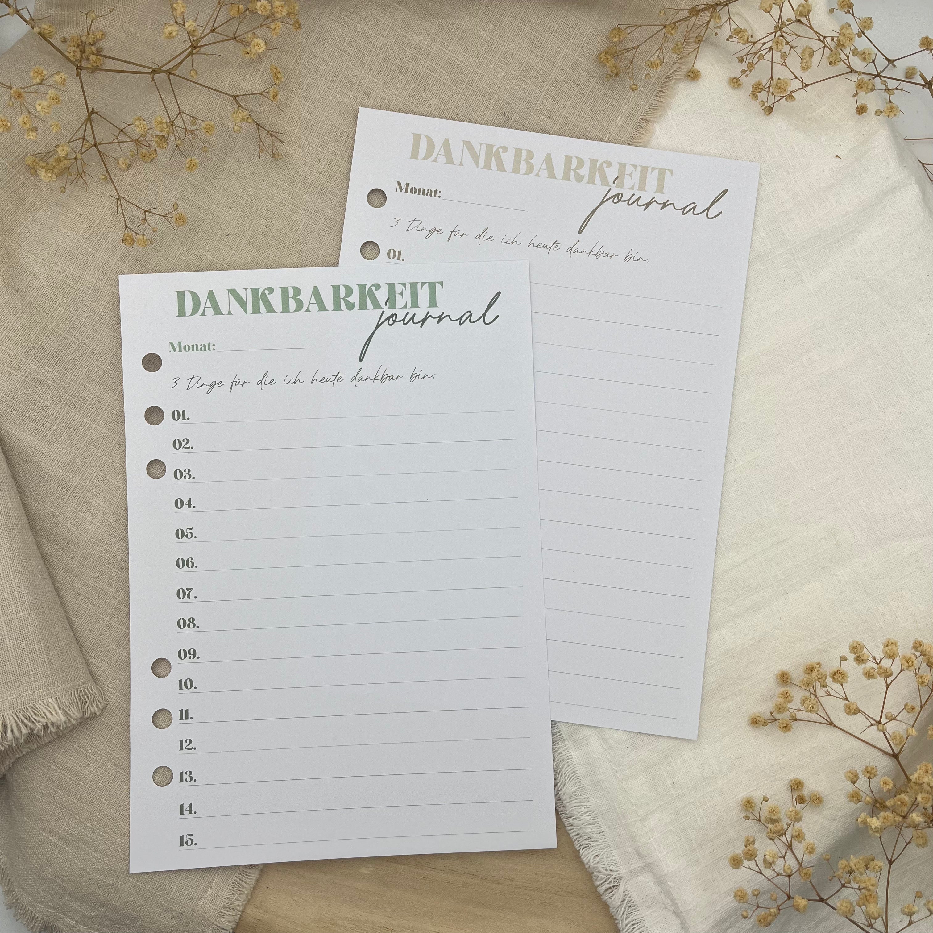 Zusatzeinlage - Dankbarkeitstagebuch
